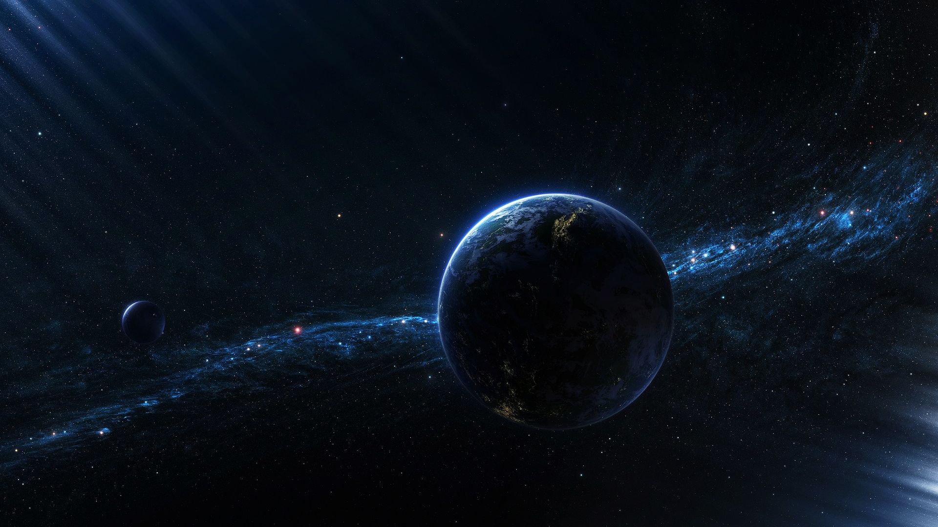 Pianeta blu spazio profondo, 1920x1080 Full HD, Desktop