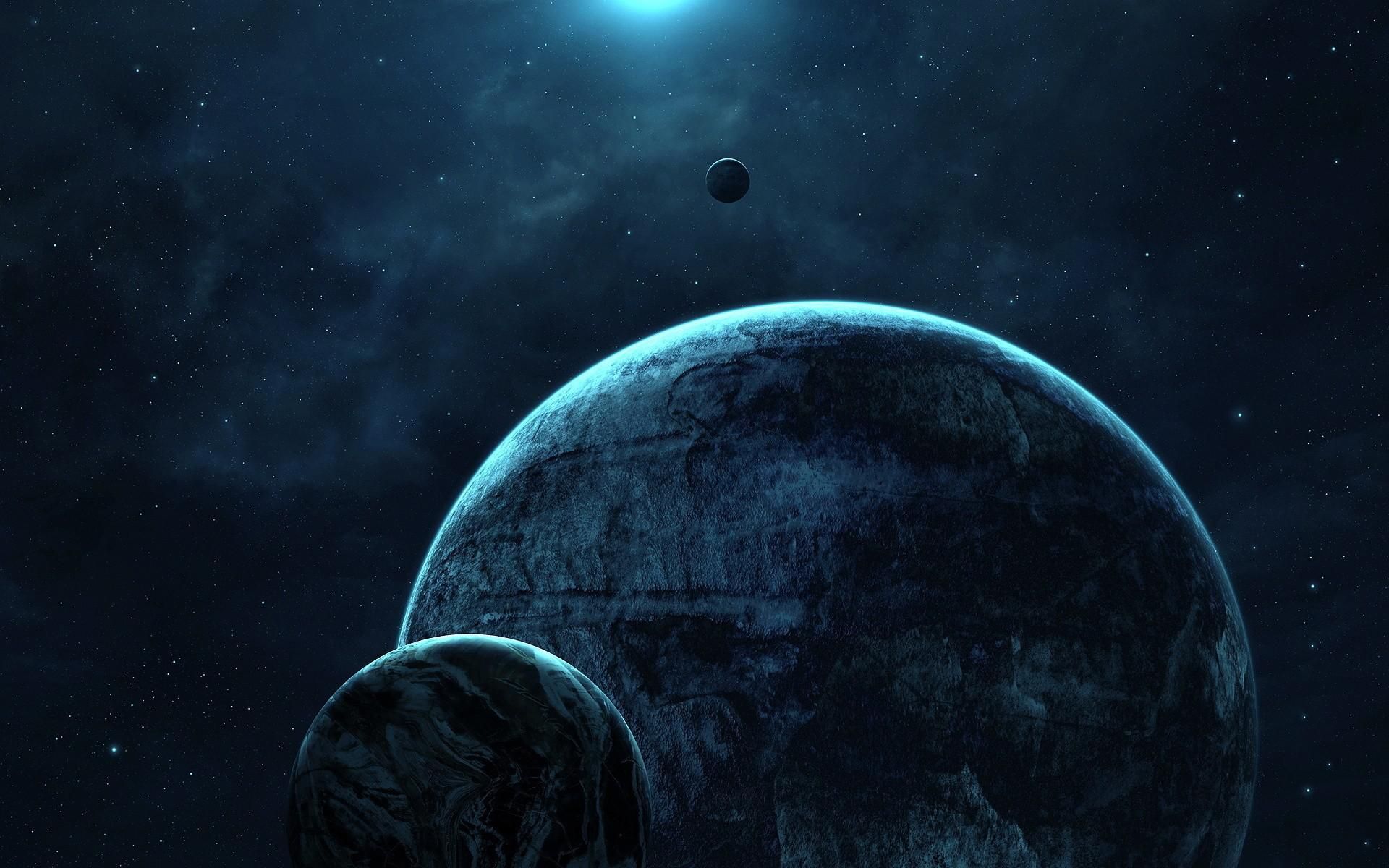Pianeti blu spazio profondo, 1920x1200 WUXGA, PC