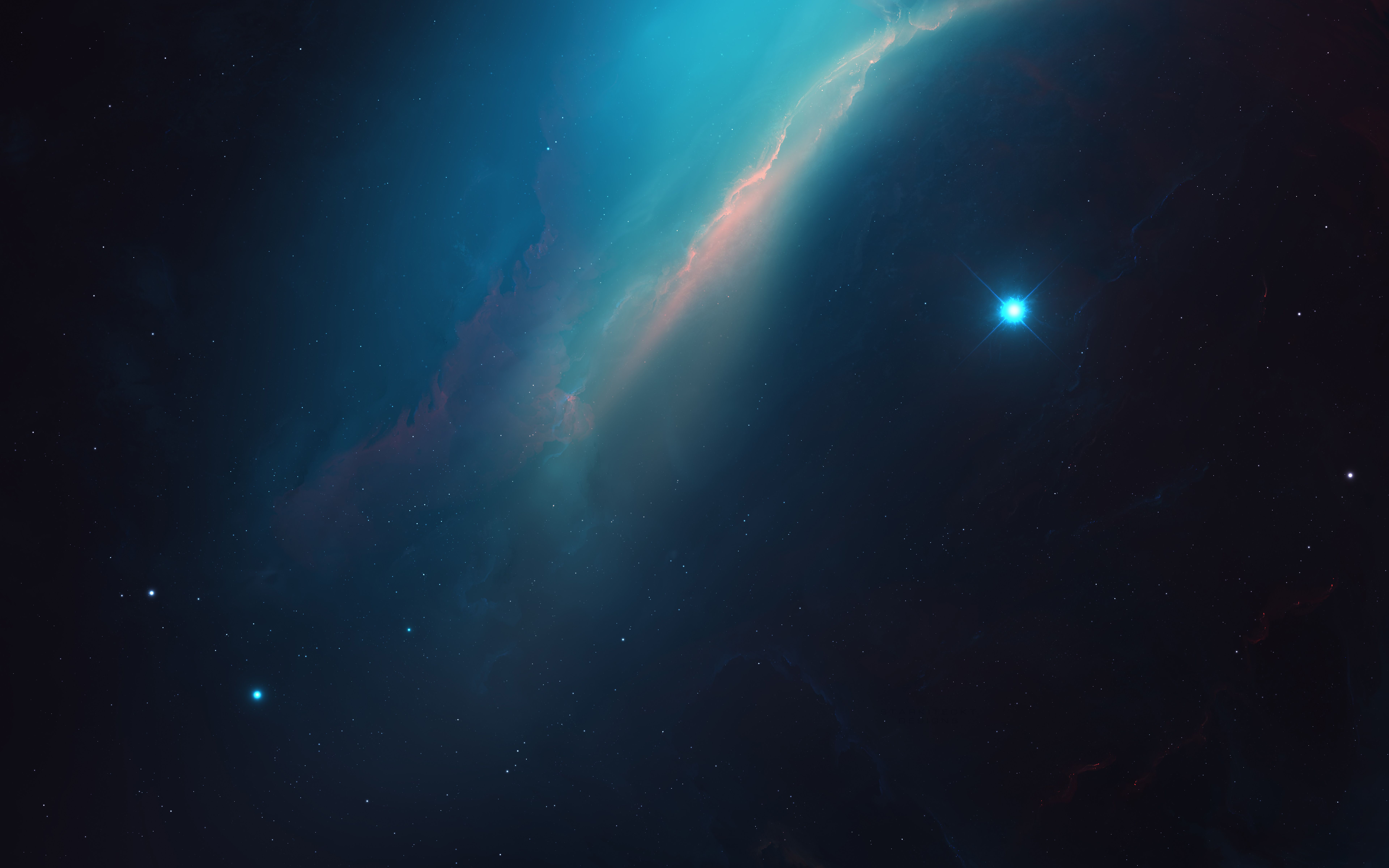 Nebulosa blu con stelle luminose, 7680x4800 4K Ultra HD, Monitor 4K