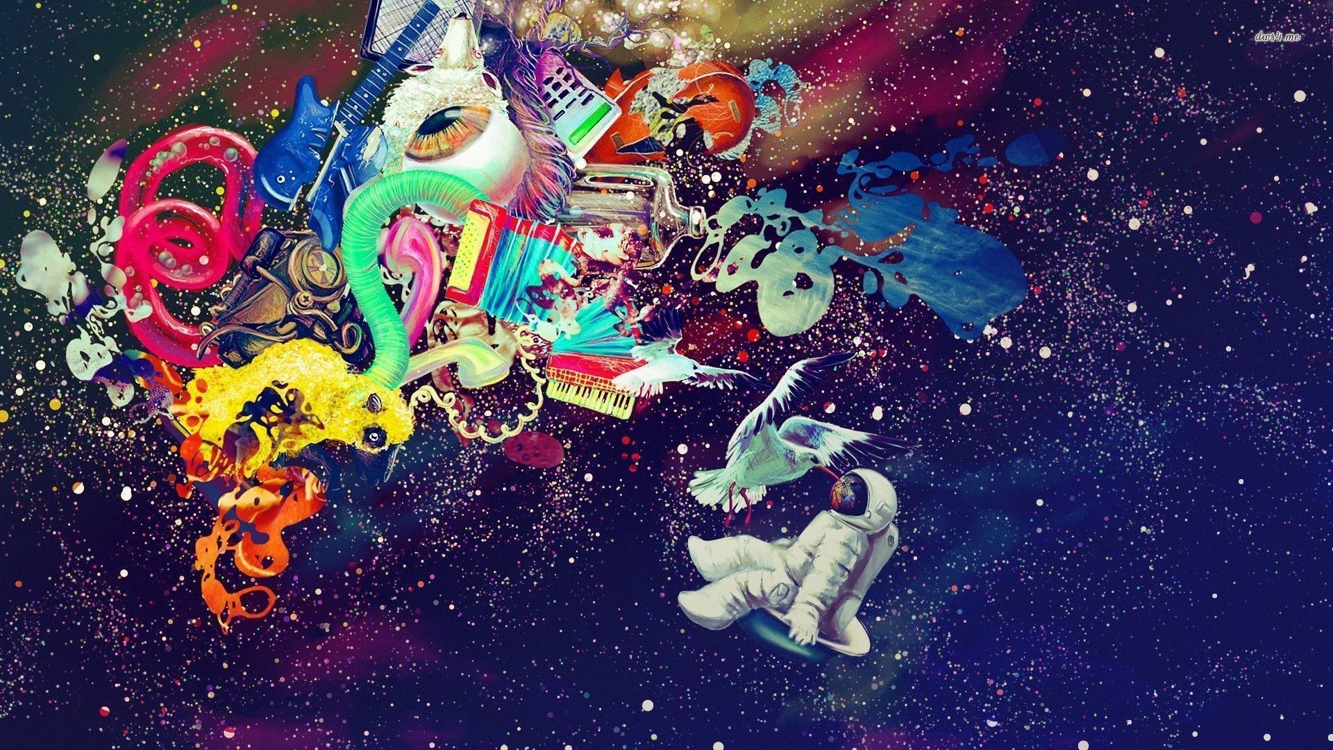 Astronauta psichedelico nello spazio, 1920x1080 Full HD, Desktop