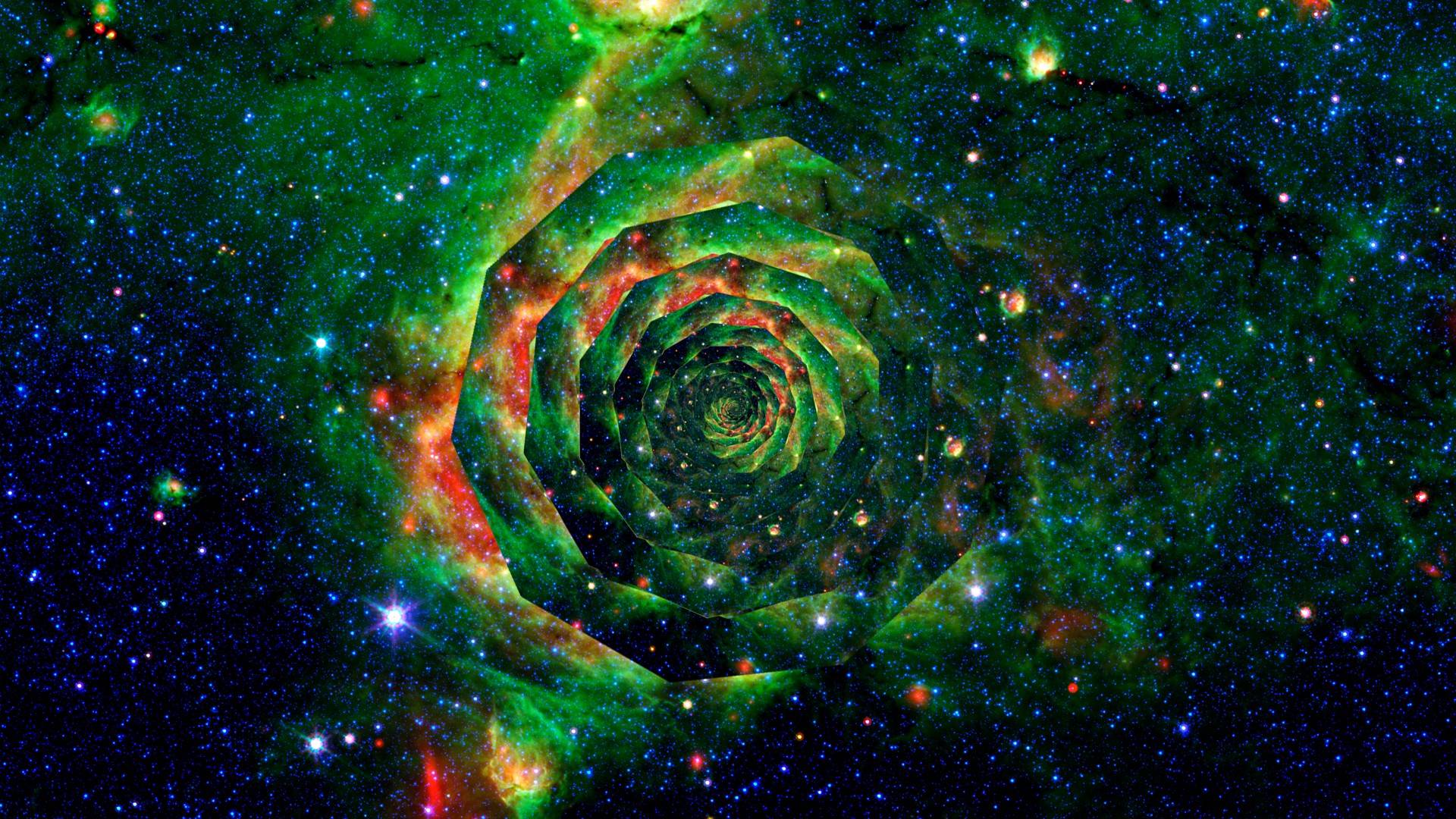 Vortice spaziale verde psichedelico, 1920x1080 Full HD 1080p, PC