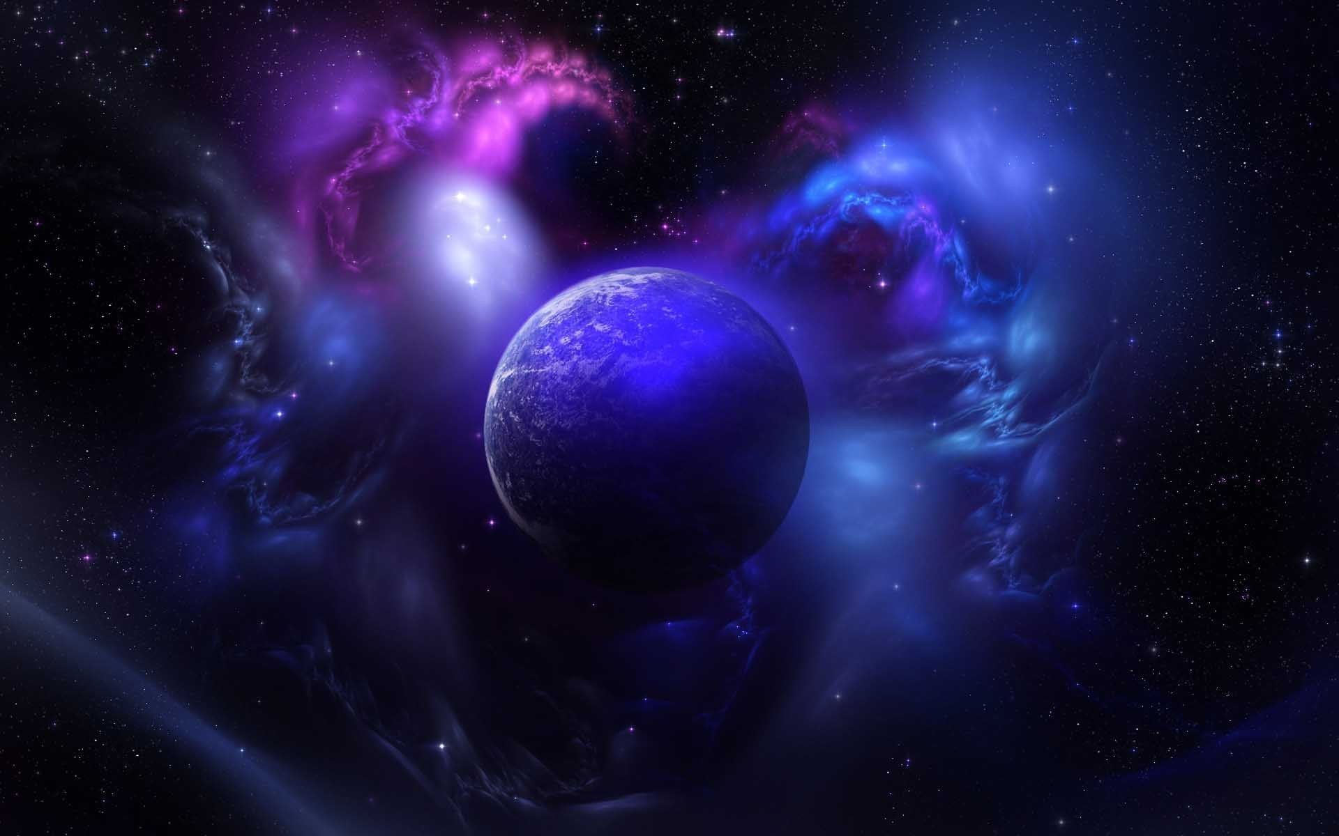 Pianeta blu con nebulose colorate, 1920x1200 Full HD+ WUXGA, PC