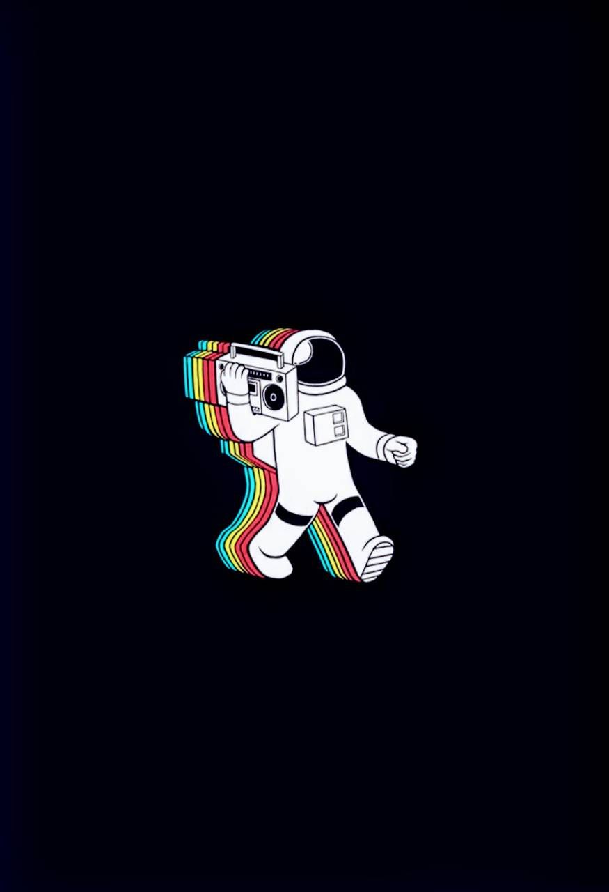 Astronauta con scia arcobaleno, 875x1280 Full HD Verticale, Smartphone