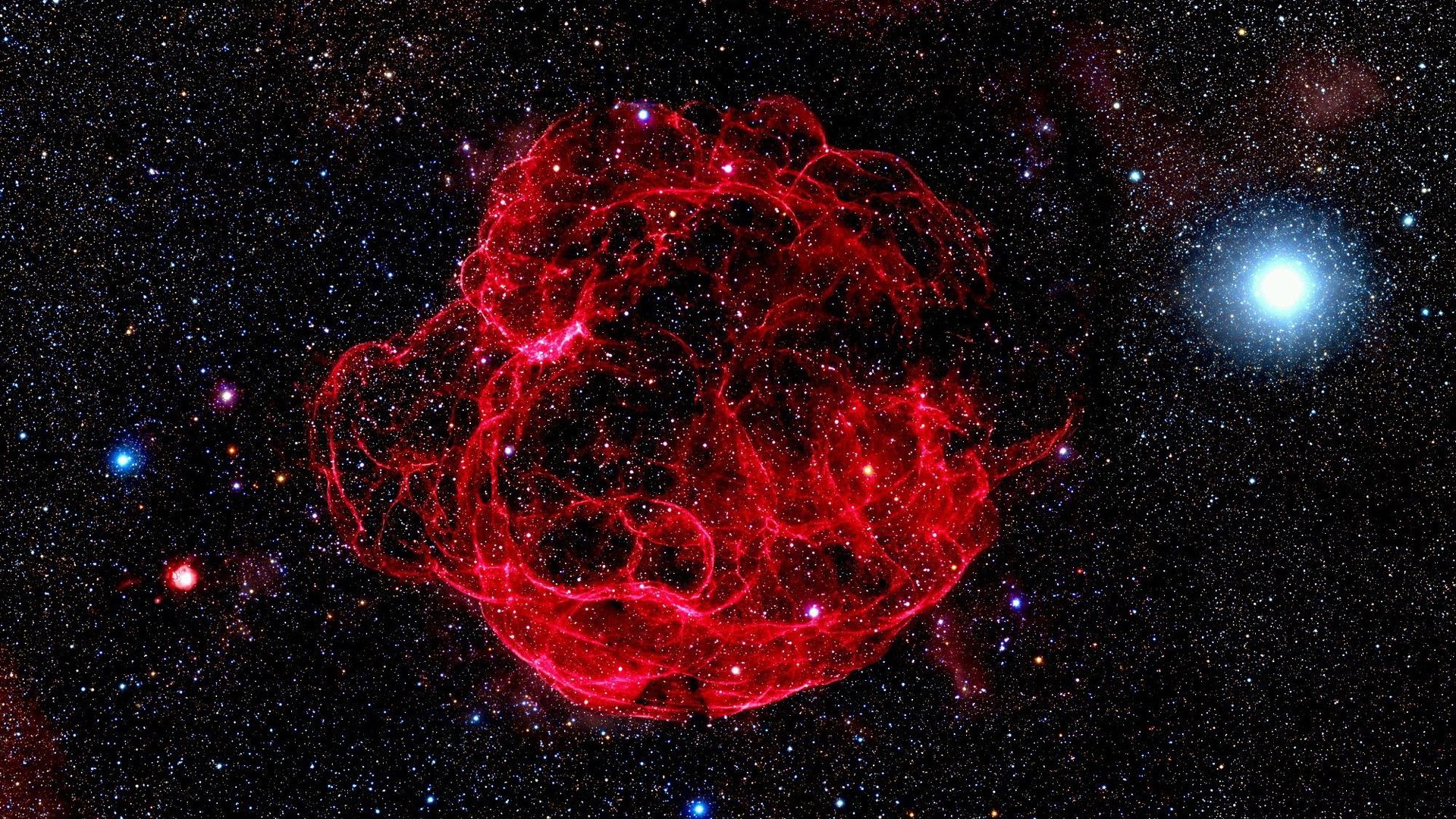 Nebulosa rossa spazio psichedelico, 1920x1080 Full HD 1080p, PC