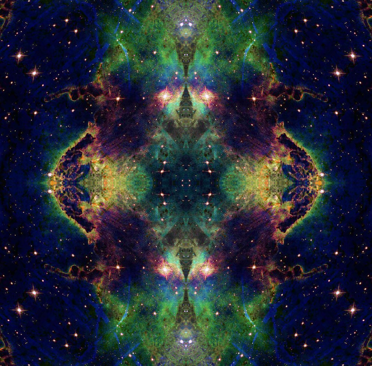Nebulosa spaziale caleidoscopica simmetrica, 1280x1258 HD, Desktop