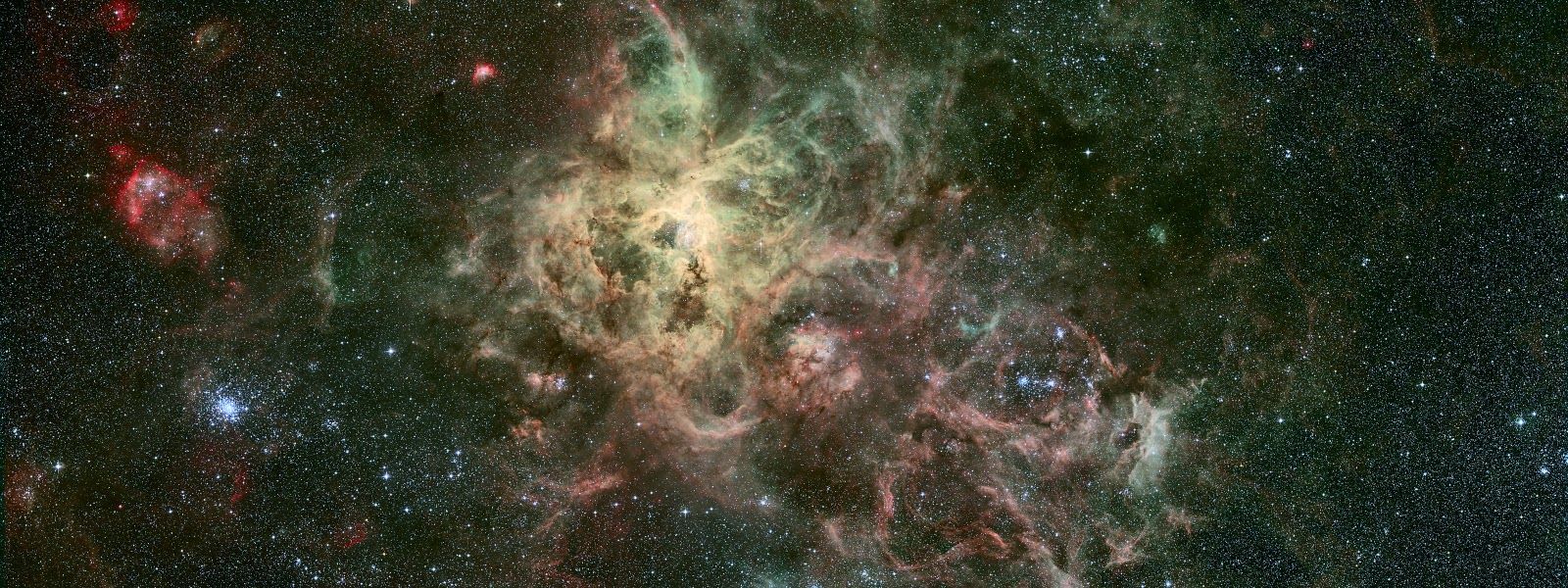 Nebulosa spaziale psichedelica colorata, 1600x600 21:9, Ultrawide
