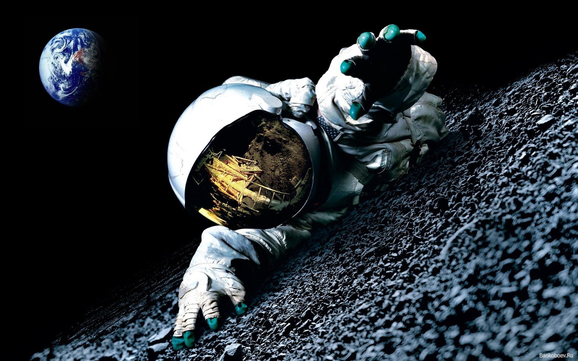 Astronauta psichedelico sulla luna, 1920x1200 WUXGA, Desktop