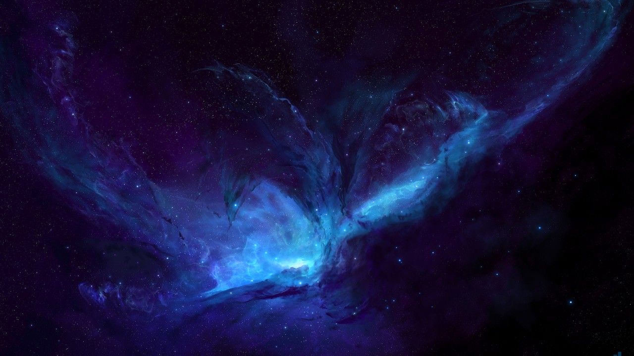 Nebulosa blu scuro spazio, 1280x720 HD, Desktop