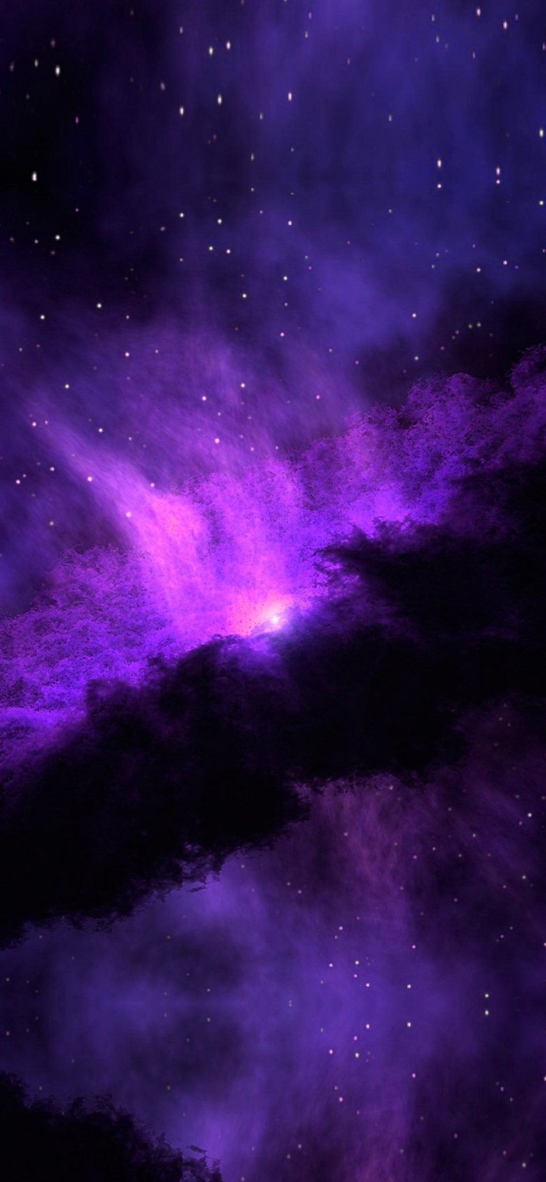 Nebulosa spaziale viola, 1125x2436 Verticale, Mobile