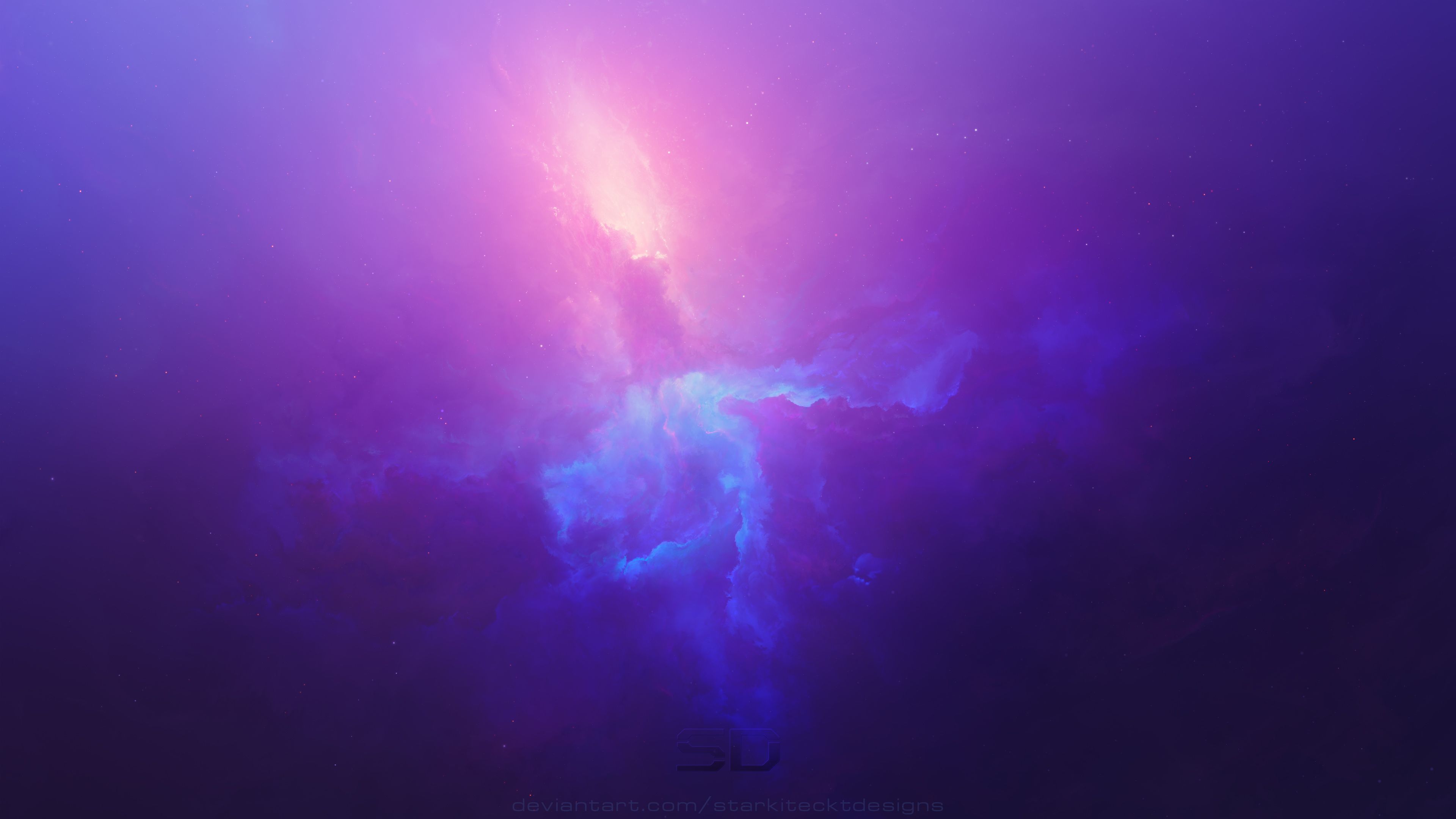 Nebulosa astratta viola cosmica, 3840x2160 4K Ultra HD, Monitor 4K