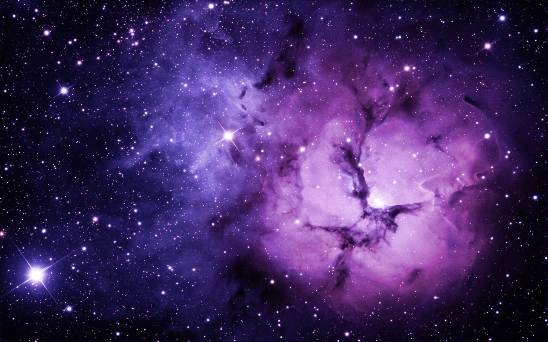 Nebulosa viola nello spazio, 1920x1200 Full HD+, iMac