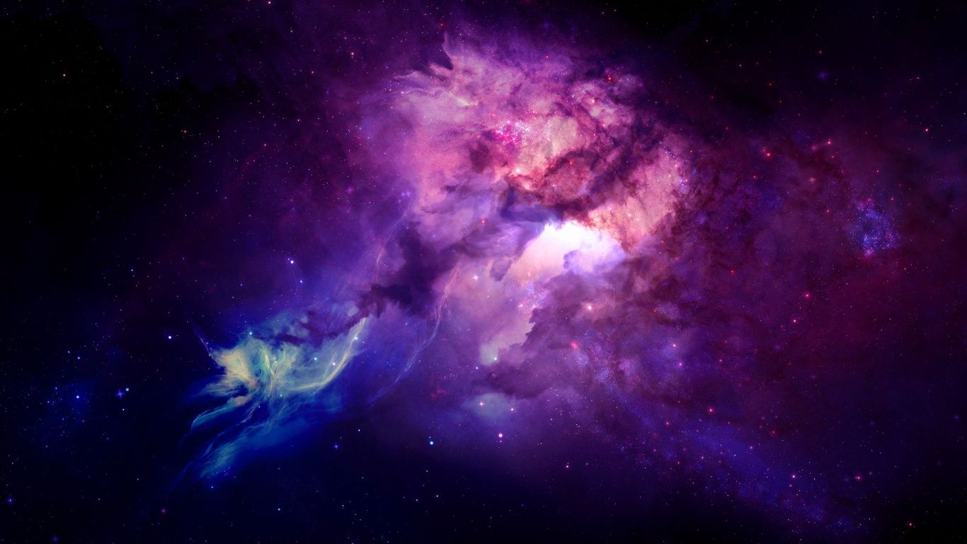Nebulosa viola nello spazio, 1366x768 HD, Desktop