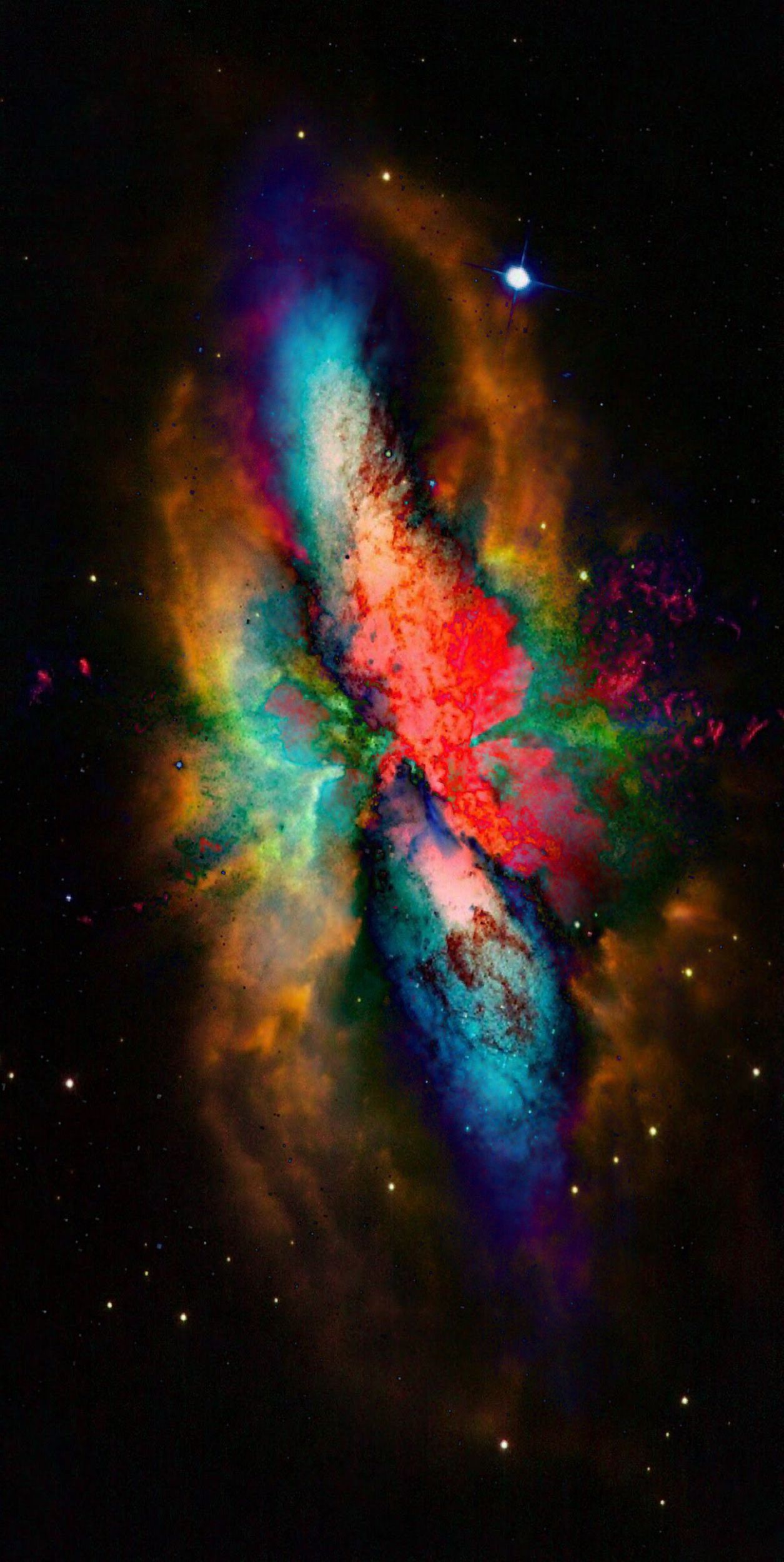 Nebulosa colorata nello spazio, 1255x2500 Full HD Verticale, iPhone