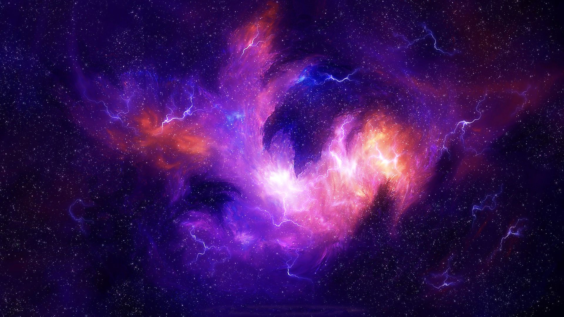 Nebulosa viola con stelle, 1920x1080 Full HD, Laptop
