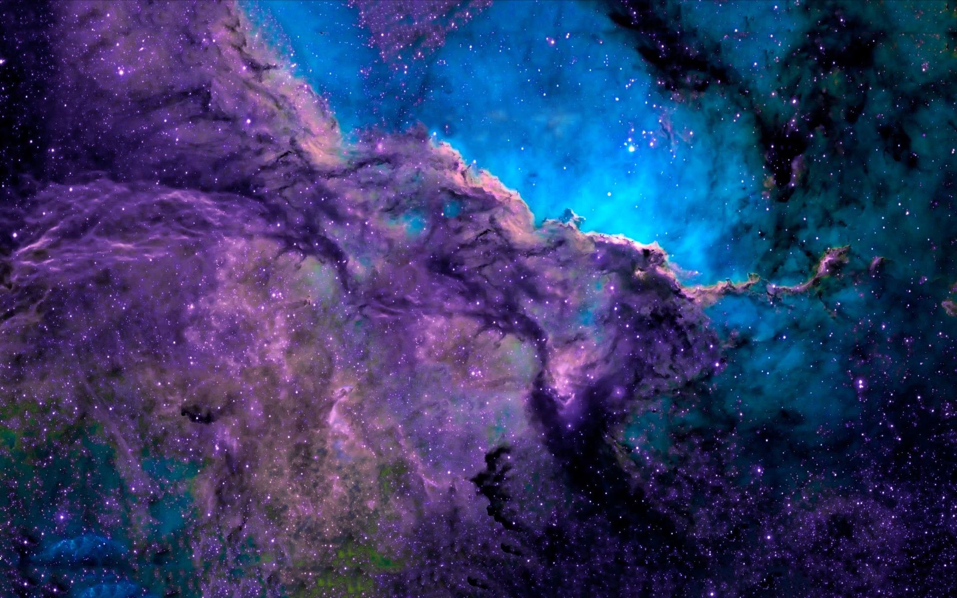 Nebulosa viola e blu spazio, 1920x1200 WUXGA, Desktop