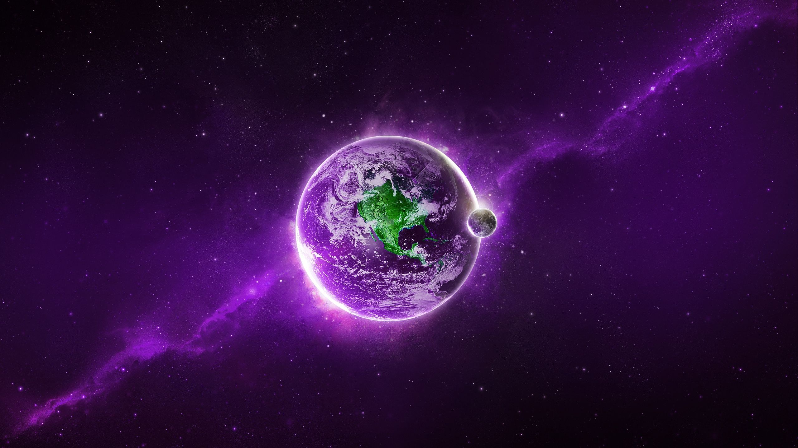 Pianeta viola nello spazio, 2560x1440 1440p, Desktop