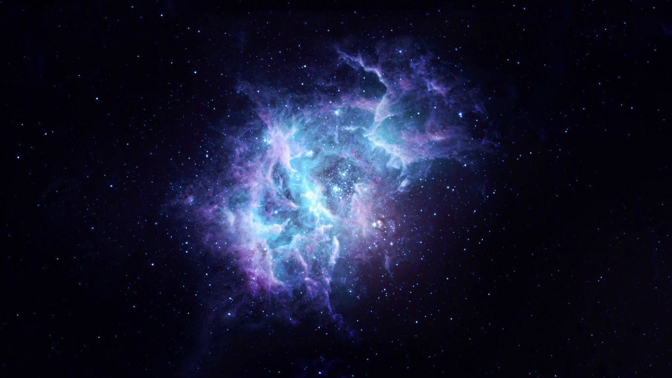 Nebulosa spaziale blu viola, 1366x768 720p, Laptop