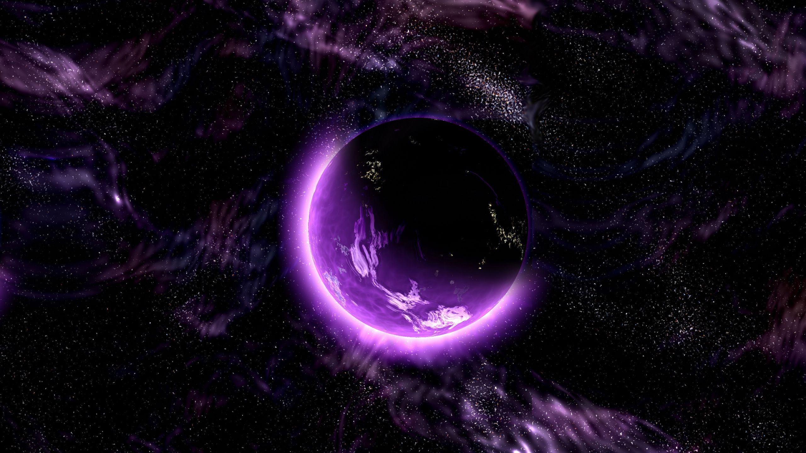 Pianeta viola nello spazio, 2560x1440 1440p, Desktop