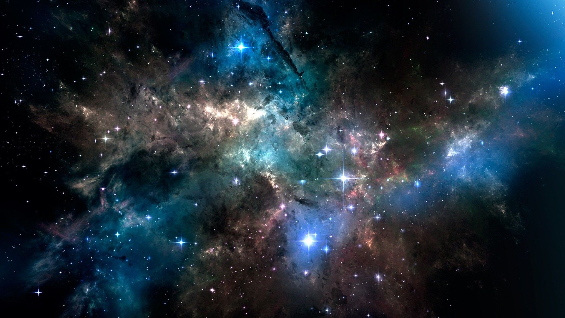 Nebulosa spaziale stellata blu, 1920x1080 Full HD 1080p, PC Desktop