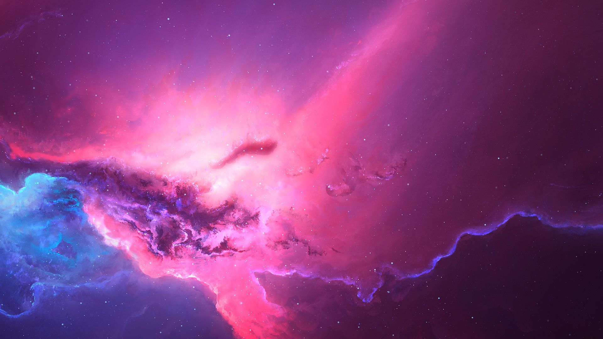 Nebulosa rosa e blu spaziale, 1920x1080 Full HD, Desktop