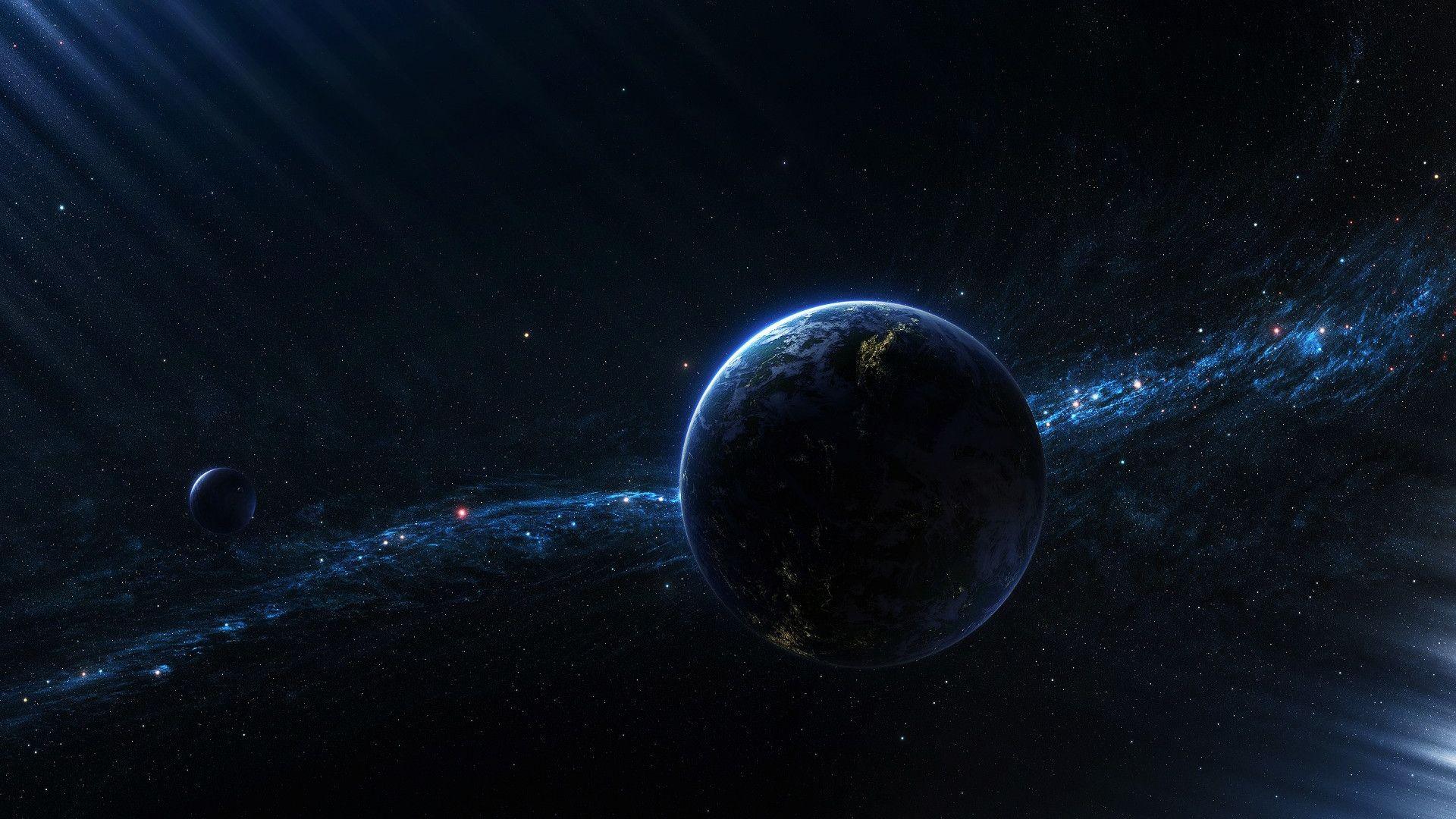 Pianeta blu nello spazio, 1920x1080 Full HD 1080p, Desktop