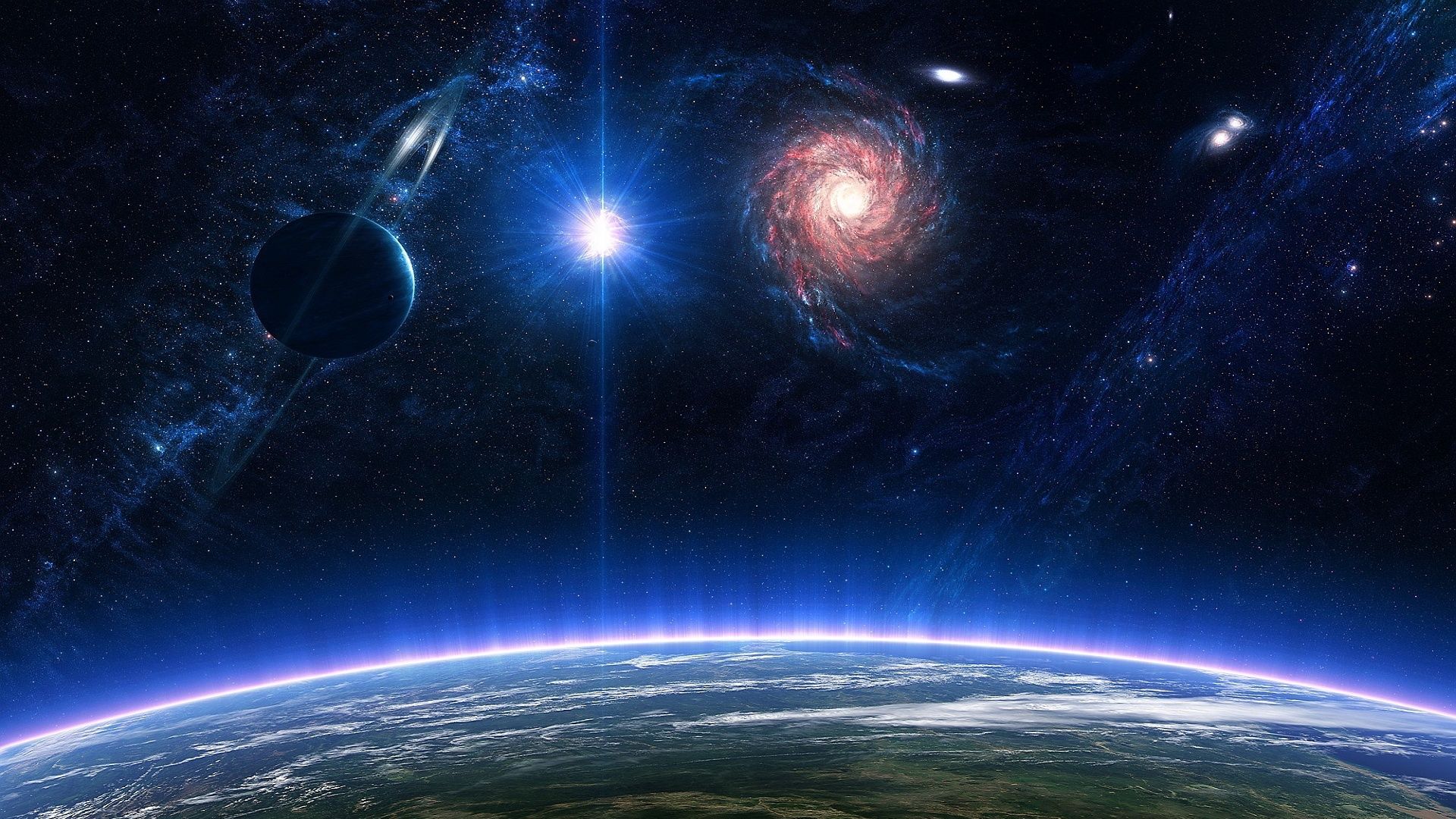 Pianeta galassia spirale spazio, 1920x1080 Full HD, PC