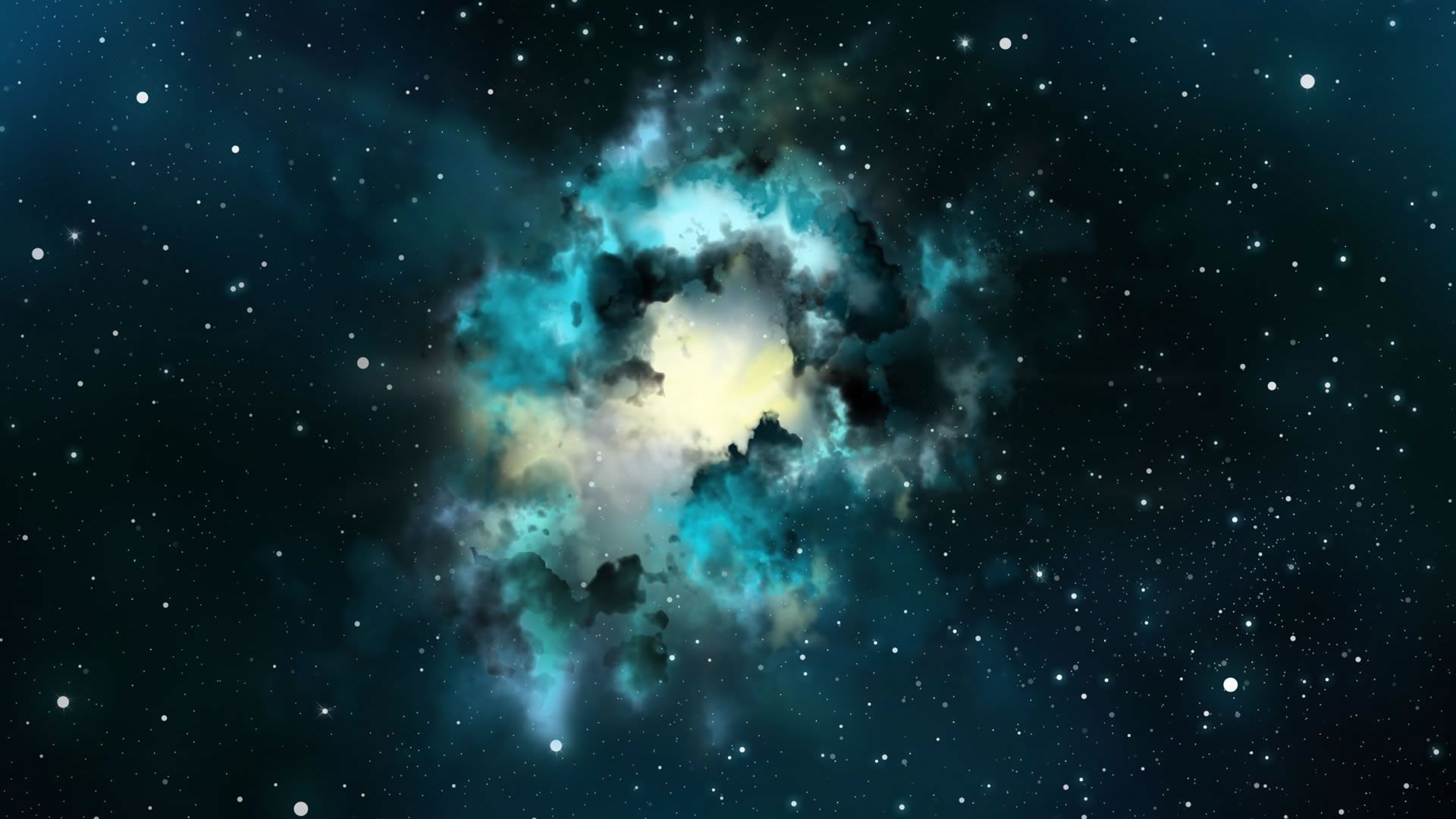 Nebulosa spaziale blu-verde, 1920x1080 1080p, PC