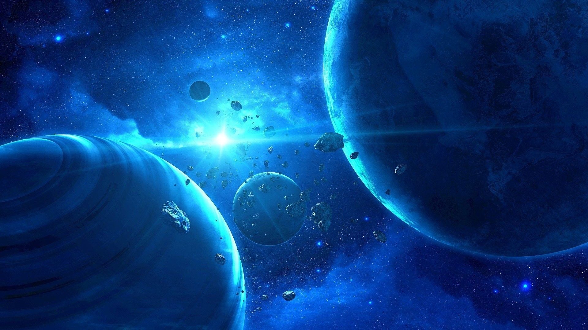 Pianeti blu nello spazio, 1920x1080 Full HD, Laptop