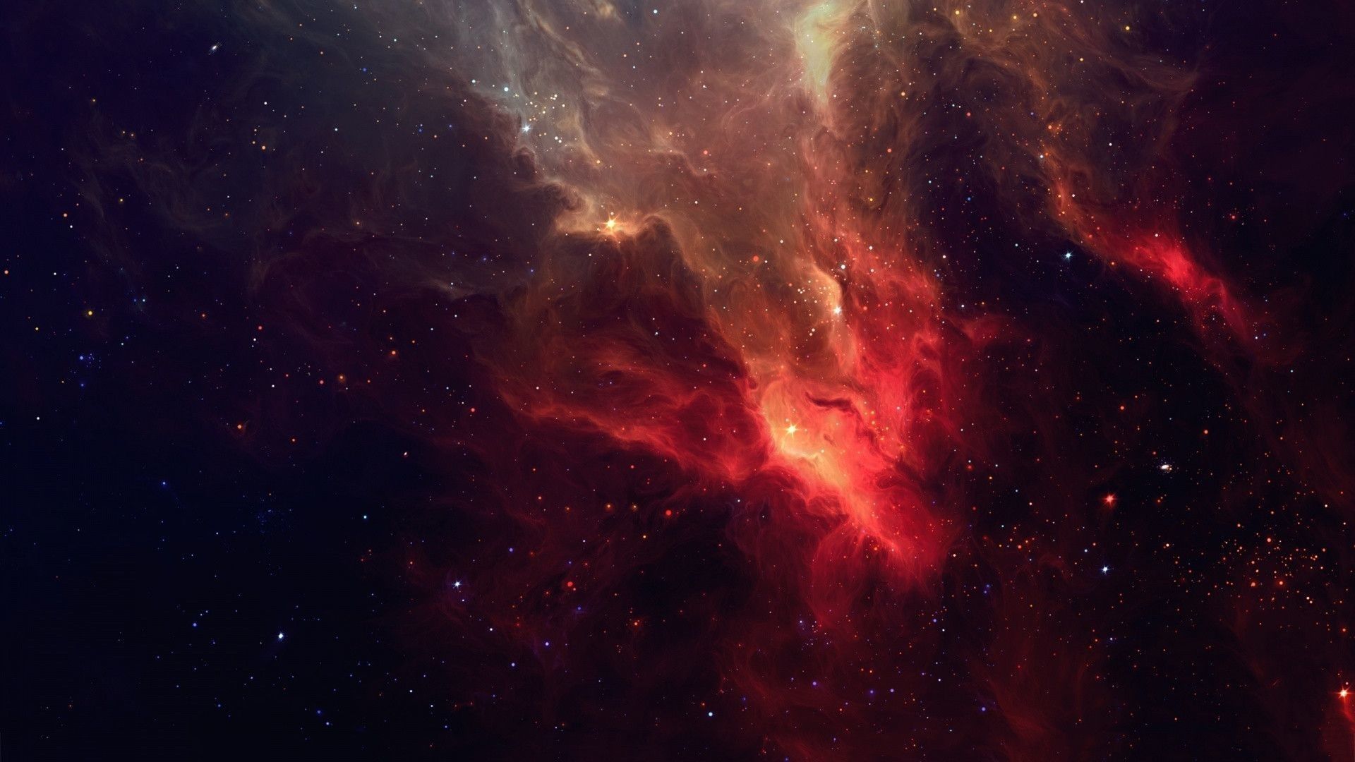 Nebulosa rossa nello spazio, 1920x1080 Full HD 1080p, PC