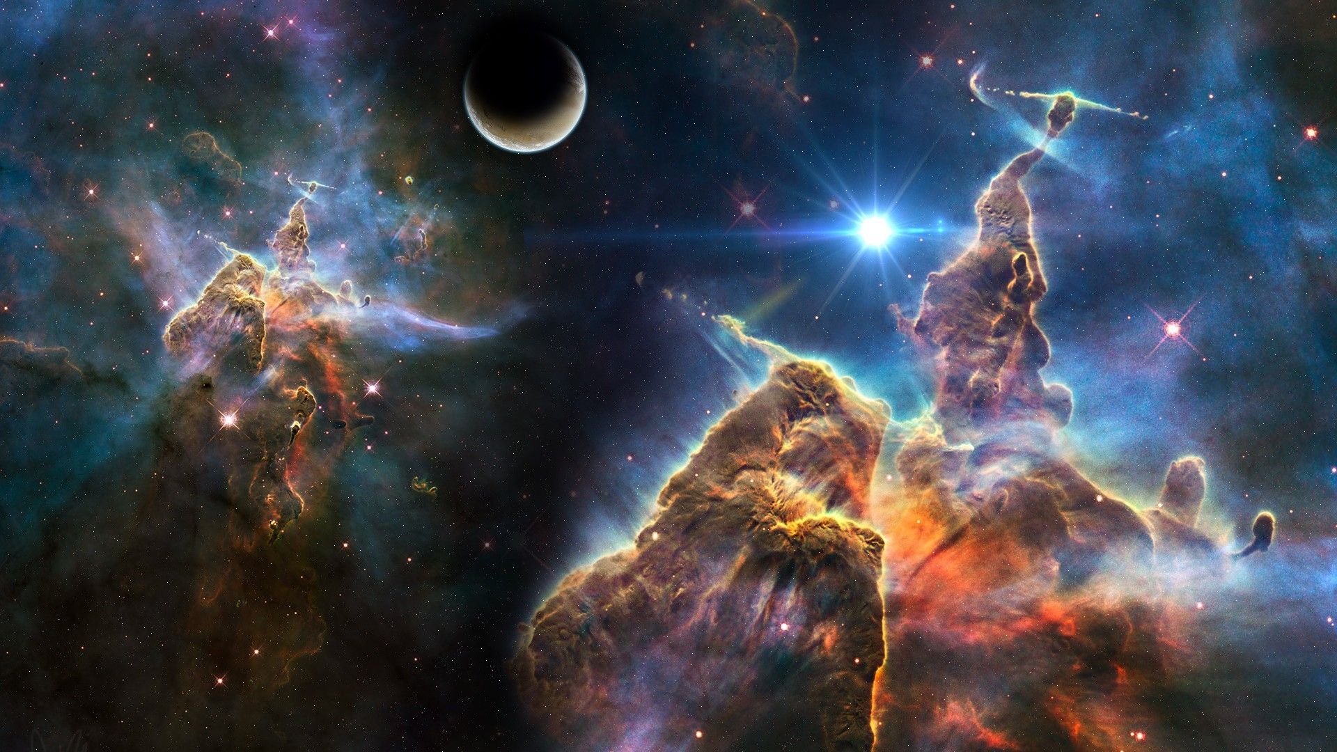 Pilastri della Creazione nebulosa, 1920x1080 1080p, Laptop
