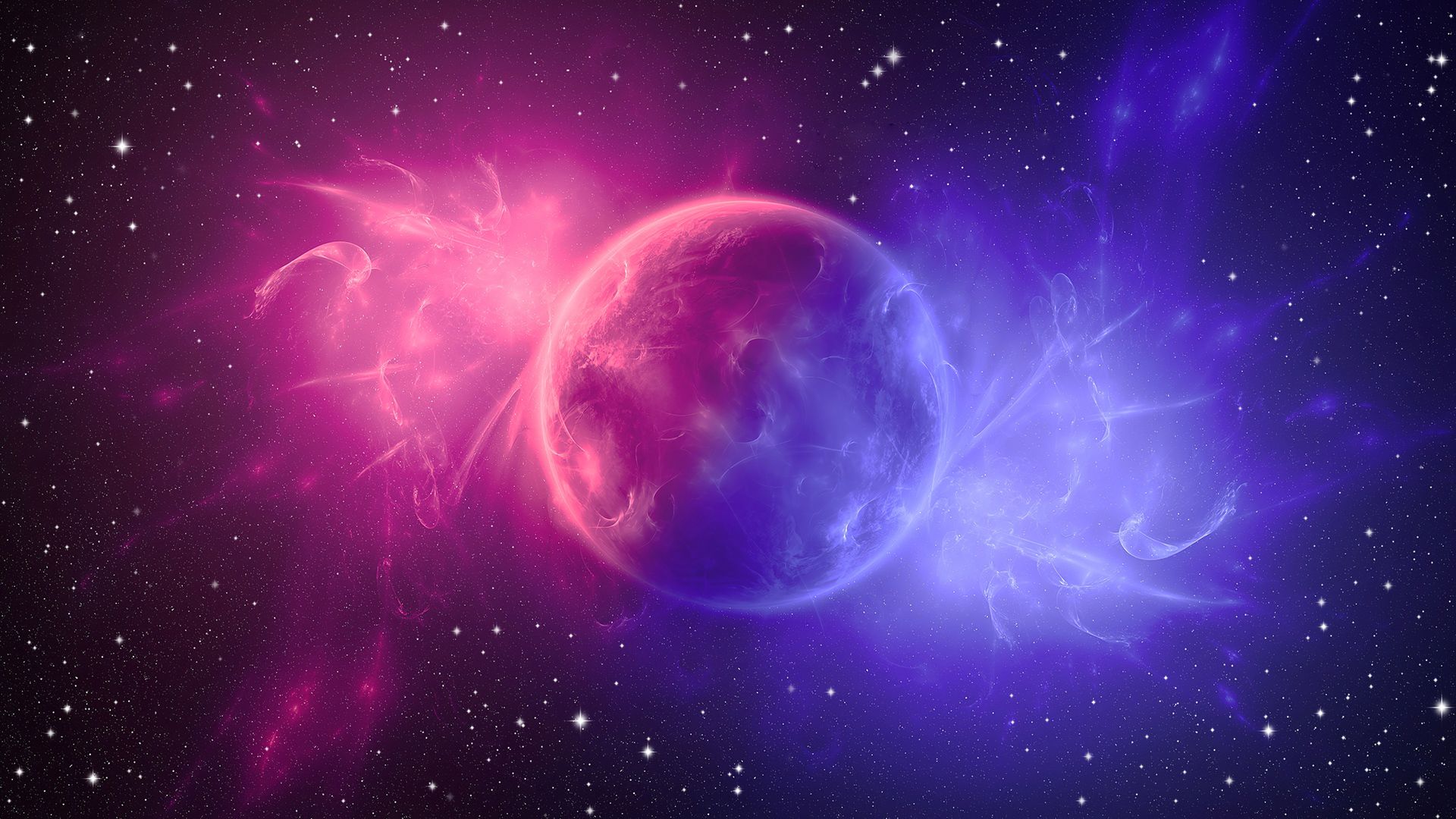 Pianeta rosa e blu spaziale, 1920x1080 1080p, PC