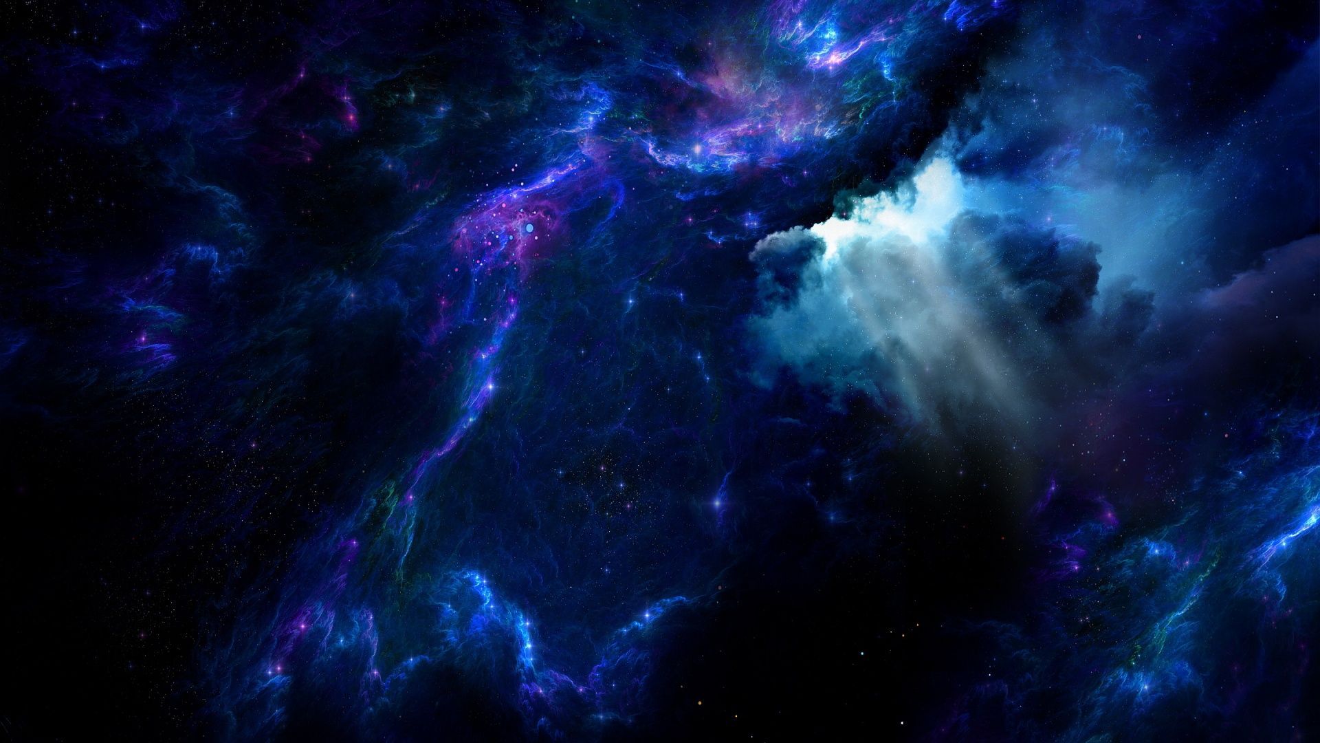 Nebulosa blu e viola nello spazio, 1920x1080 Full HD 1080p, PC Desktop