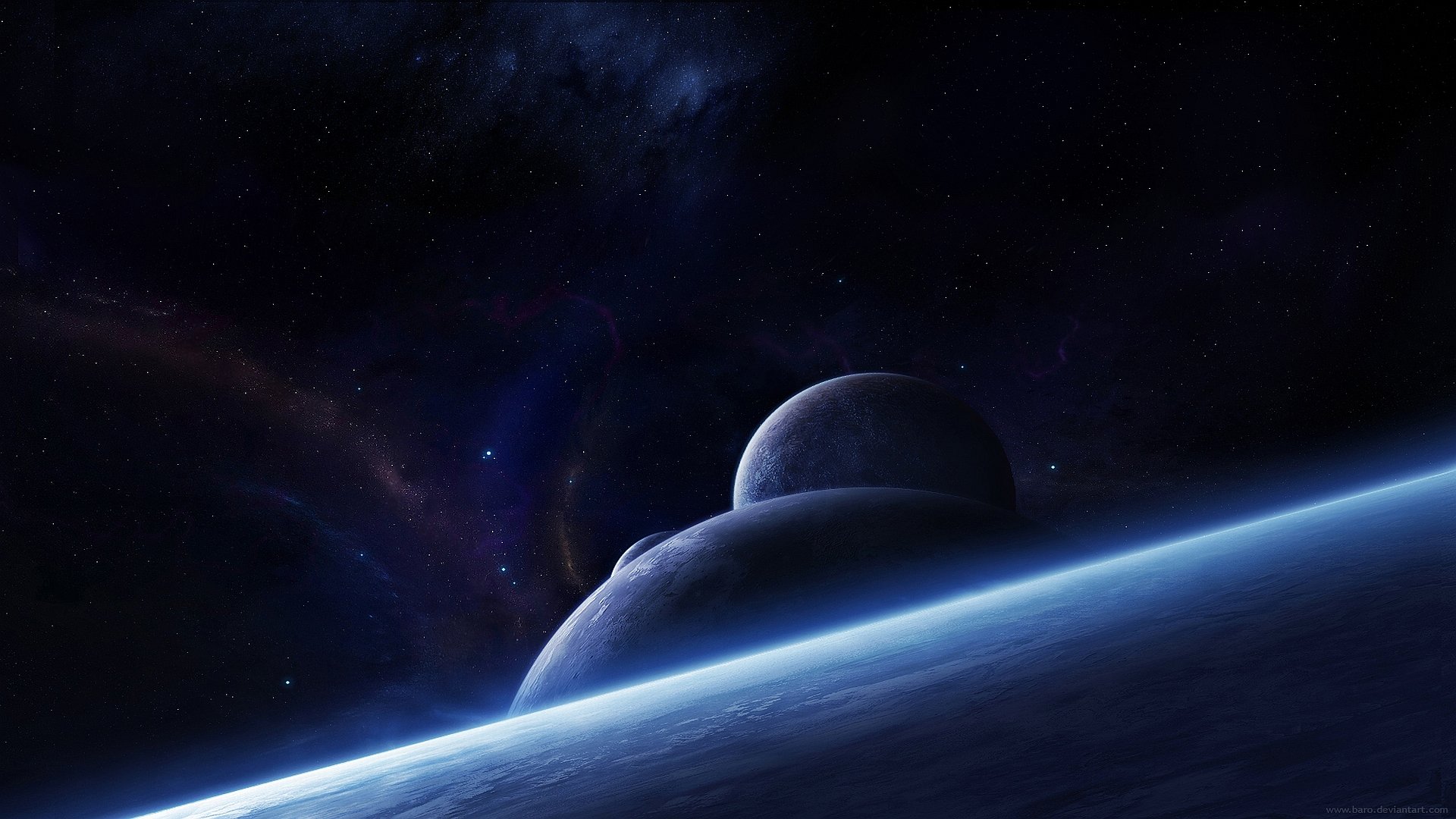 Pianeti nello spazio blu, 1920x1080 Full HD, Desktop