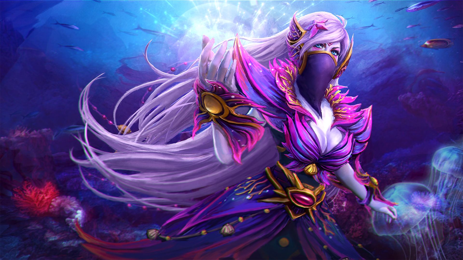 Spectre Dota 2 silhouette viola, 1297x729 720p, iMac