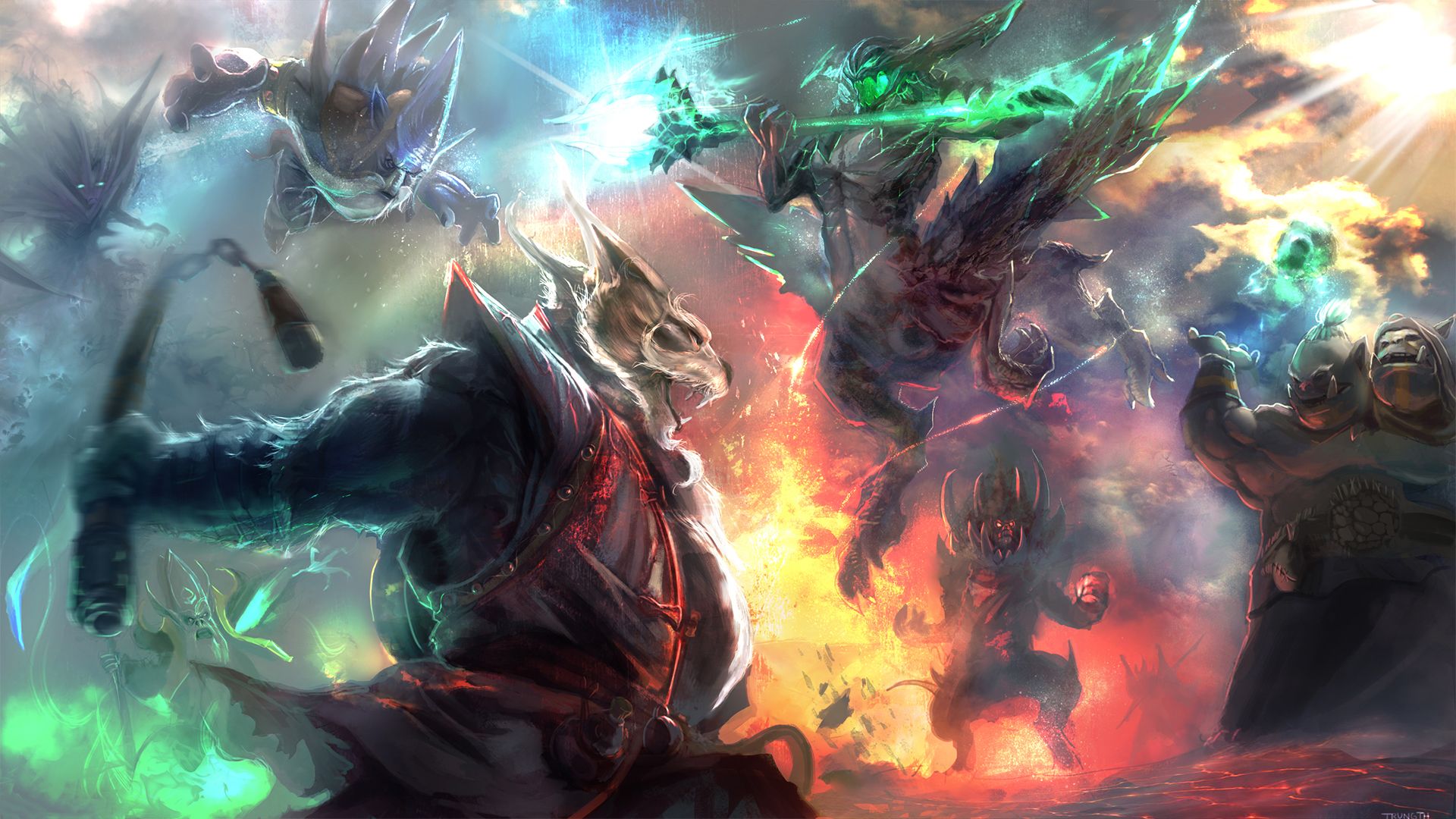 Spectre e eroi Dota 2 in battaglia, 1920x1080 1080p, Desktop