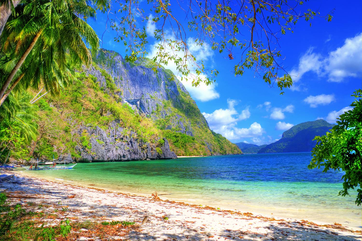 Spiaggia tropicale con scogliere, 1500x1000 720p, PC