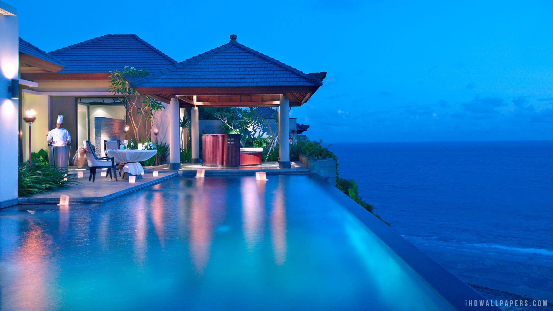 Villa con piscina infinity Bali, 1920x1080 Full HD 1080p, Desktop
