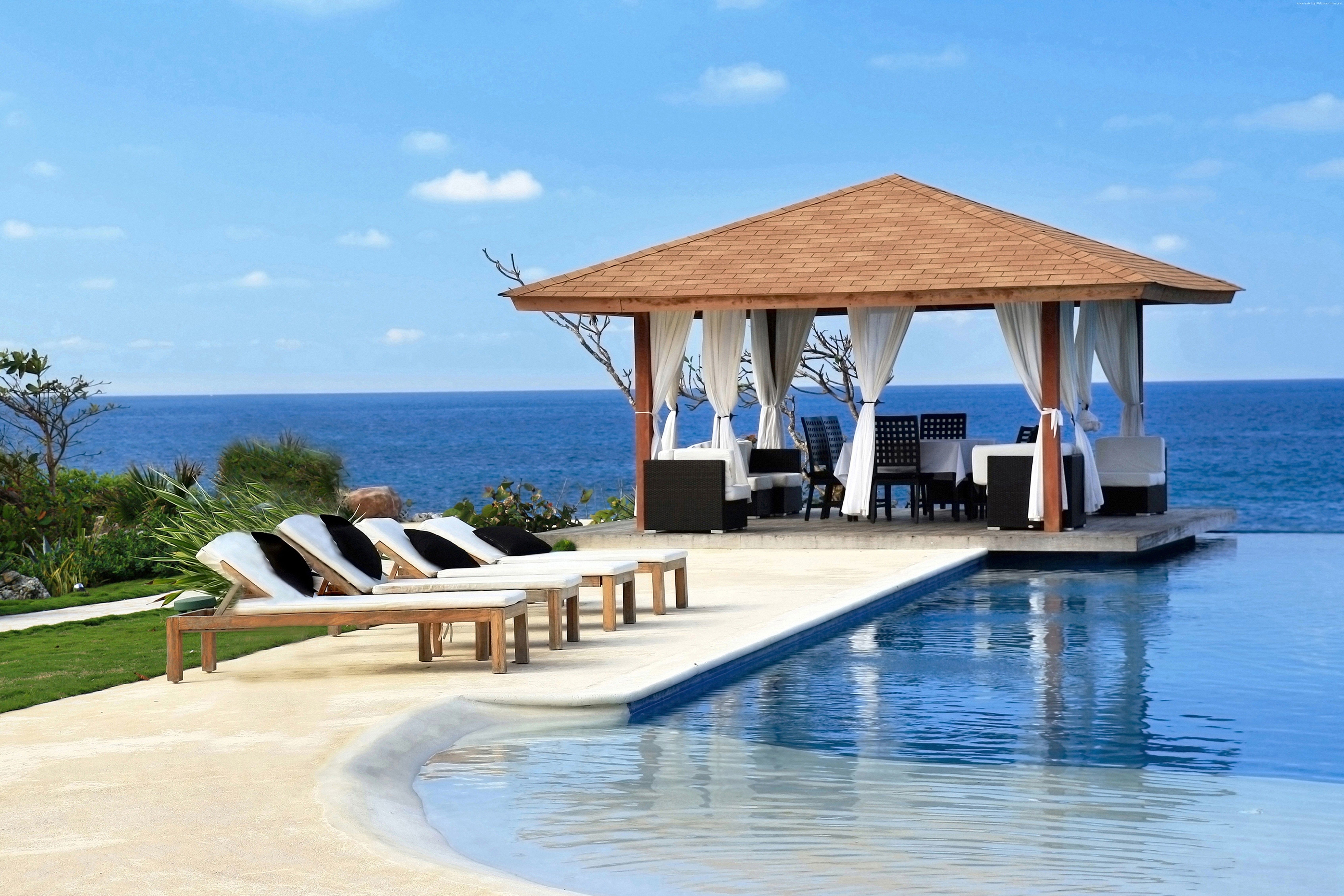 Piscina a sfioro vista oceano, 6775x4516 Ultra HD, 4K TV