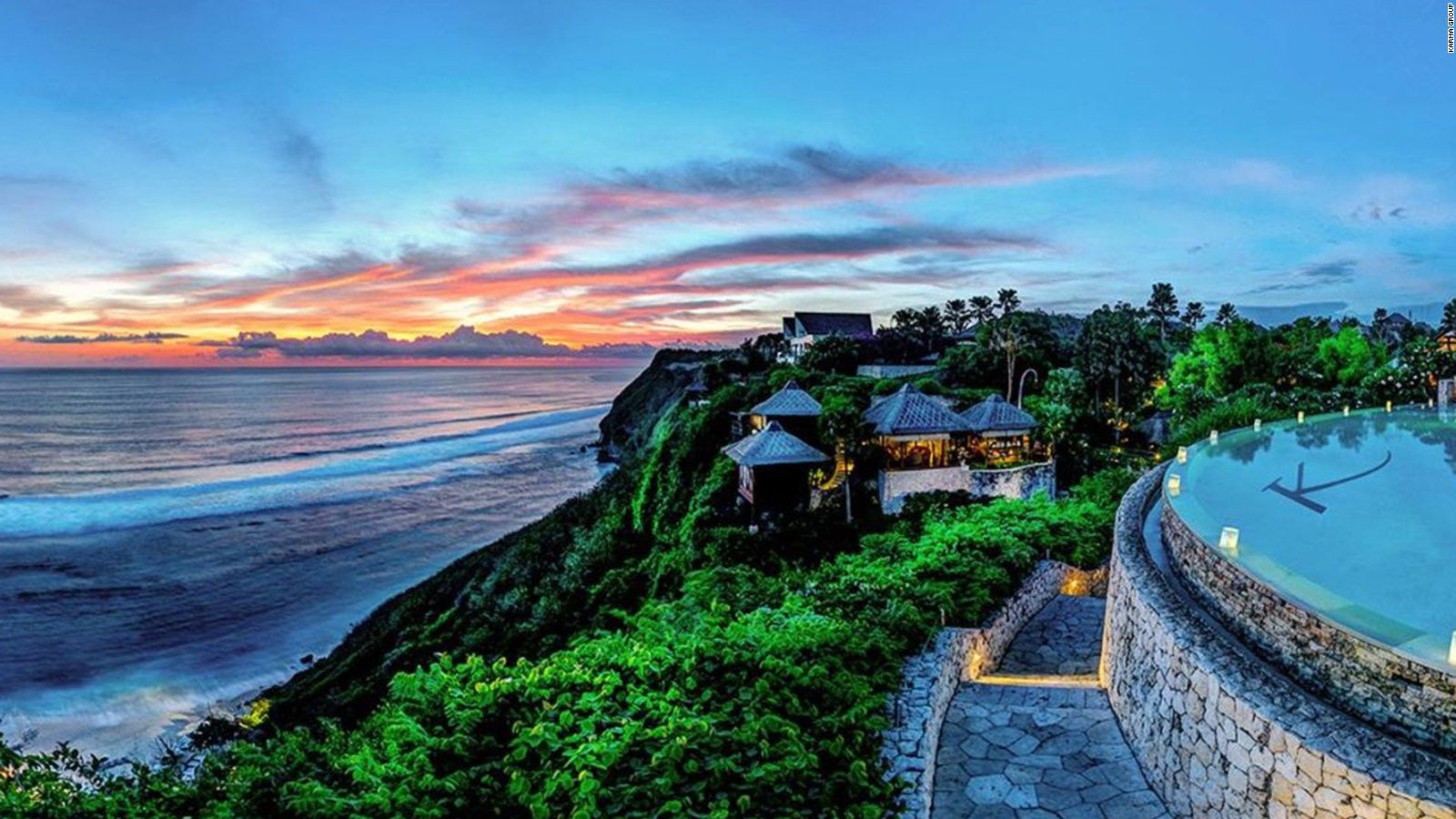 Scogliera con resort a Bali, 1600x900 HD, Desktop