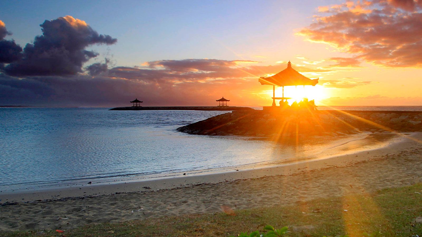 Spiaggia Nusa Dua tramonto Bali, 1600x900 900p, Desktop