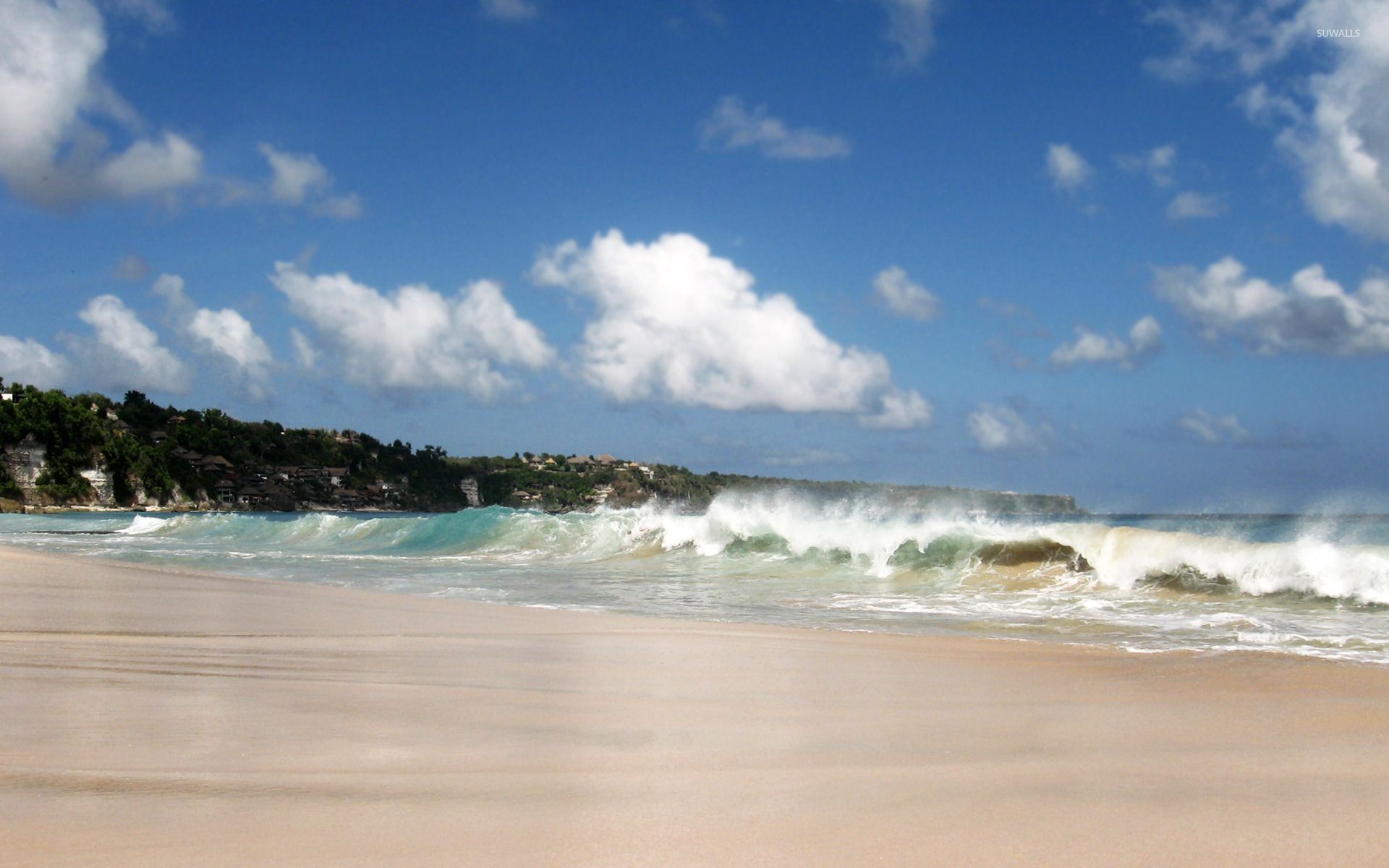 Spiaggia di Bali con onde, 1920x1200 Full HD+, Desktop