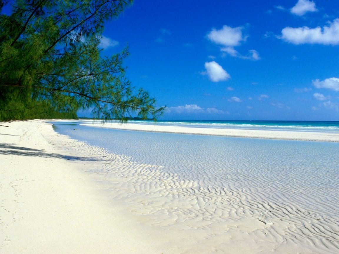 Spiaggia bianca tropicale, mare blu, 1152x864 HD, Laptop