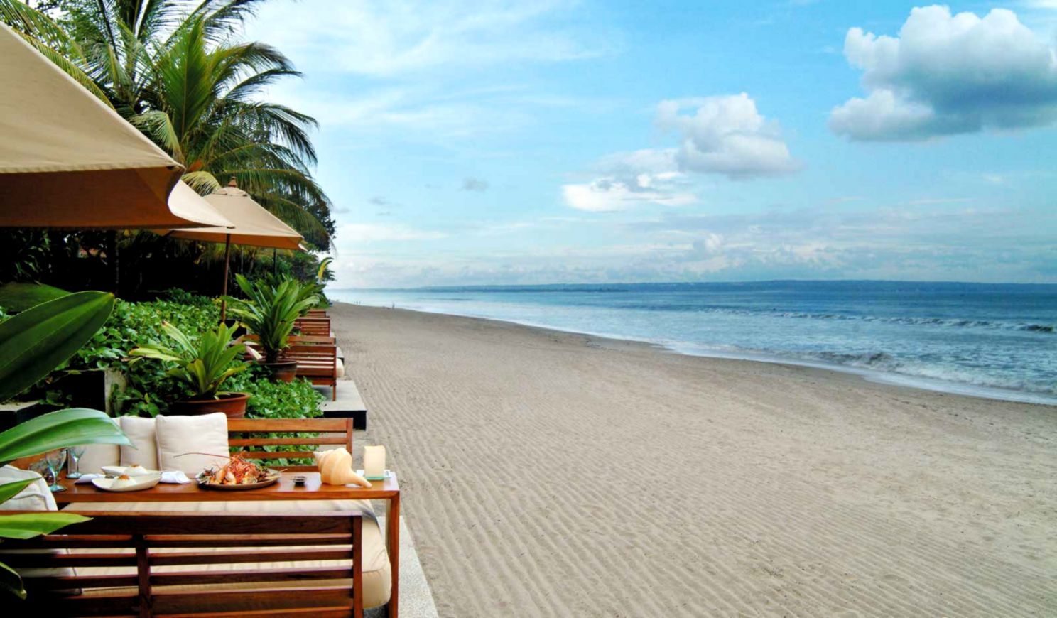 Spiaggia Legian Bali con palme, 1488x870 720p, PC