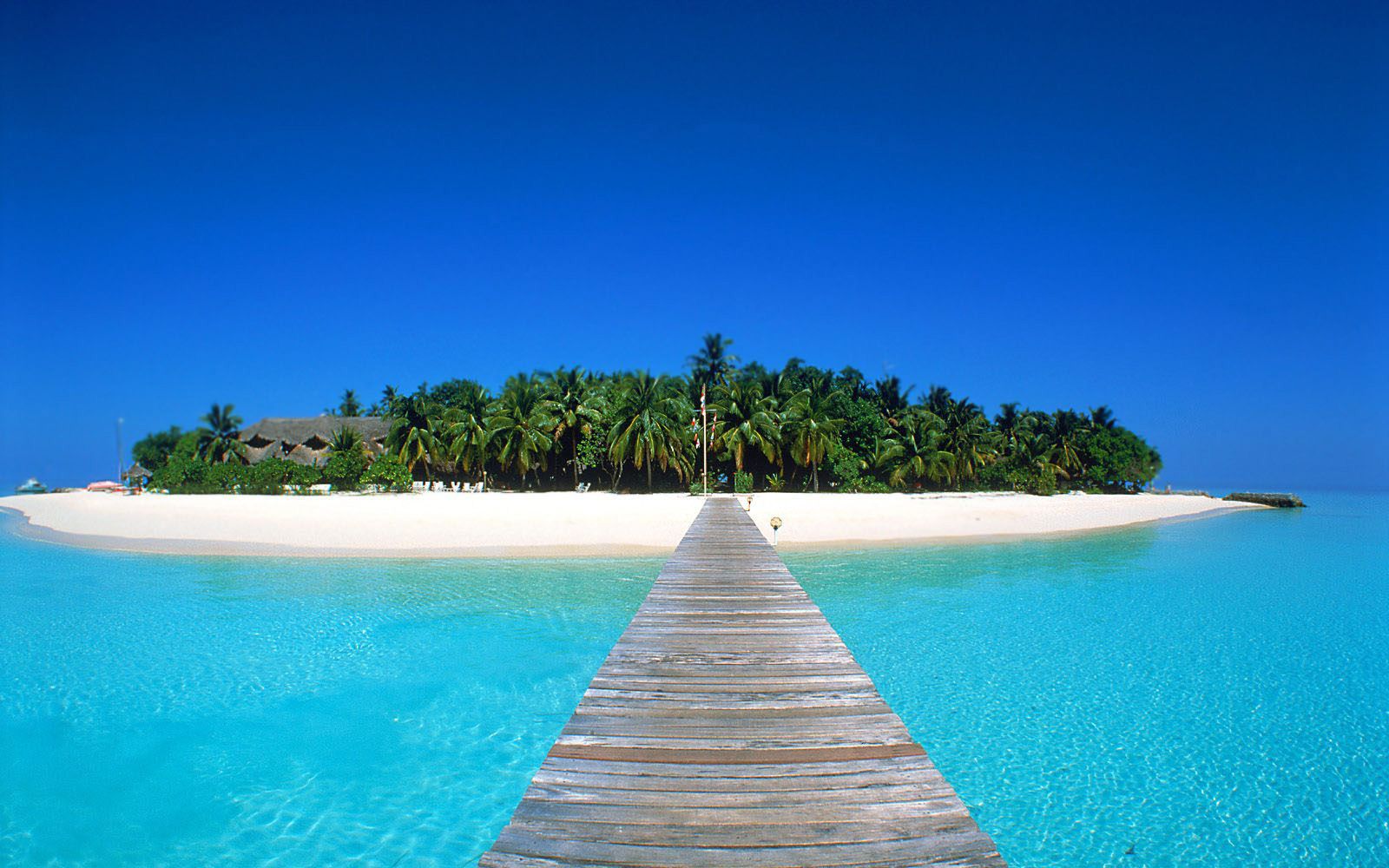 Isola tropicale con molo di legno, 1600x1000 HD, Desktop
