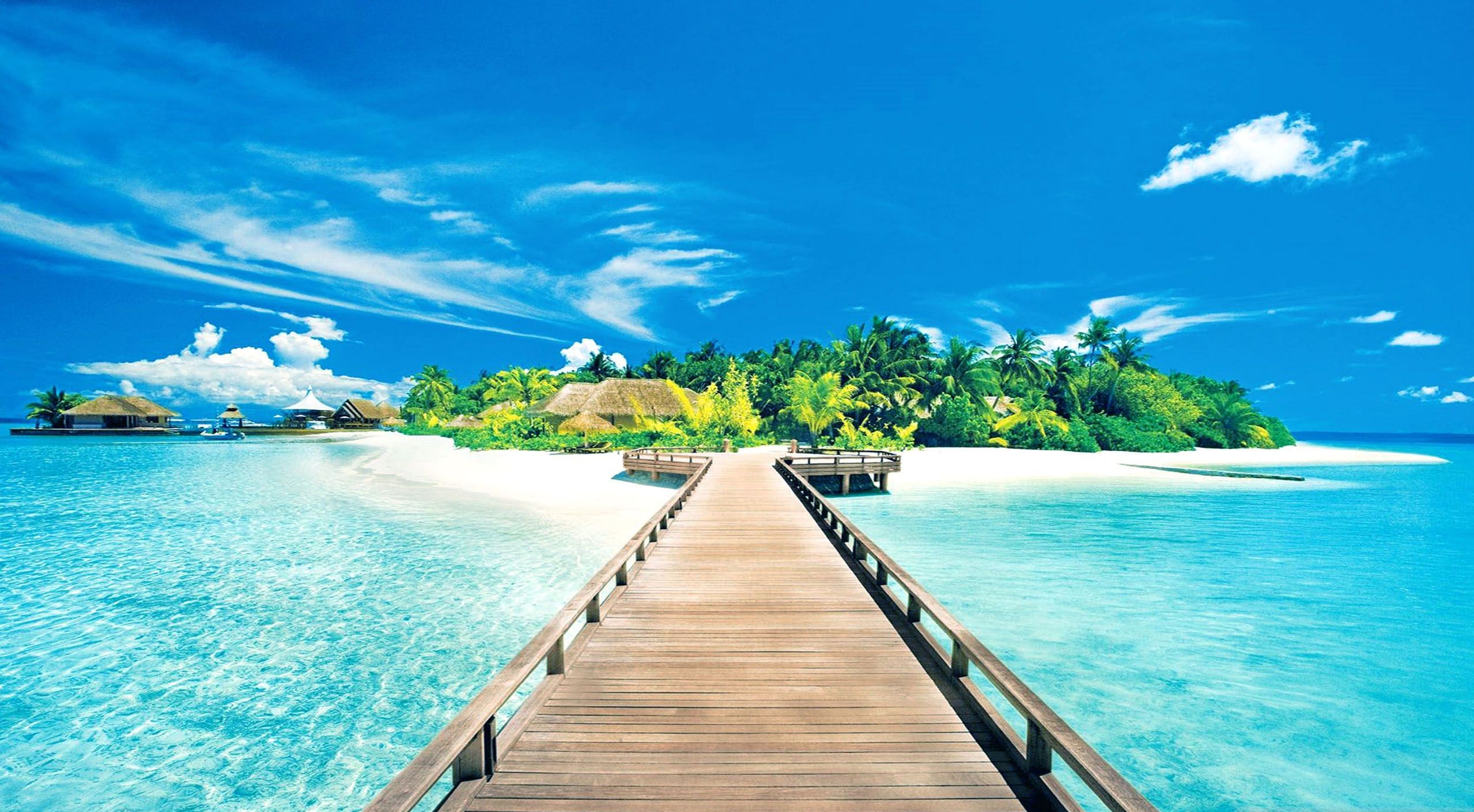 Molo tropicale su isola, 2558x1411 Hi-Res, Monitor Gaming