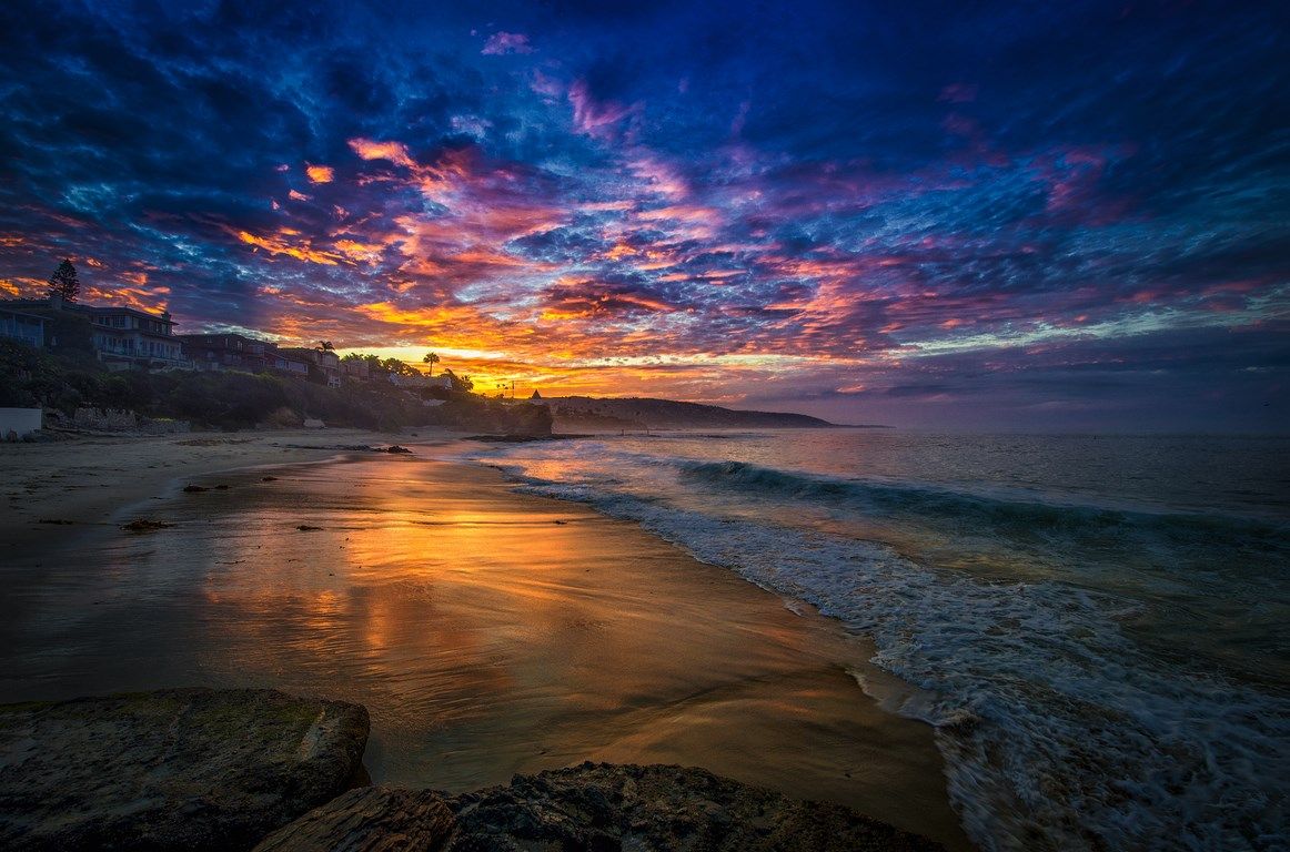 Alba sulla spiaggia con nuvole, 1162x768 HD, iMac