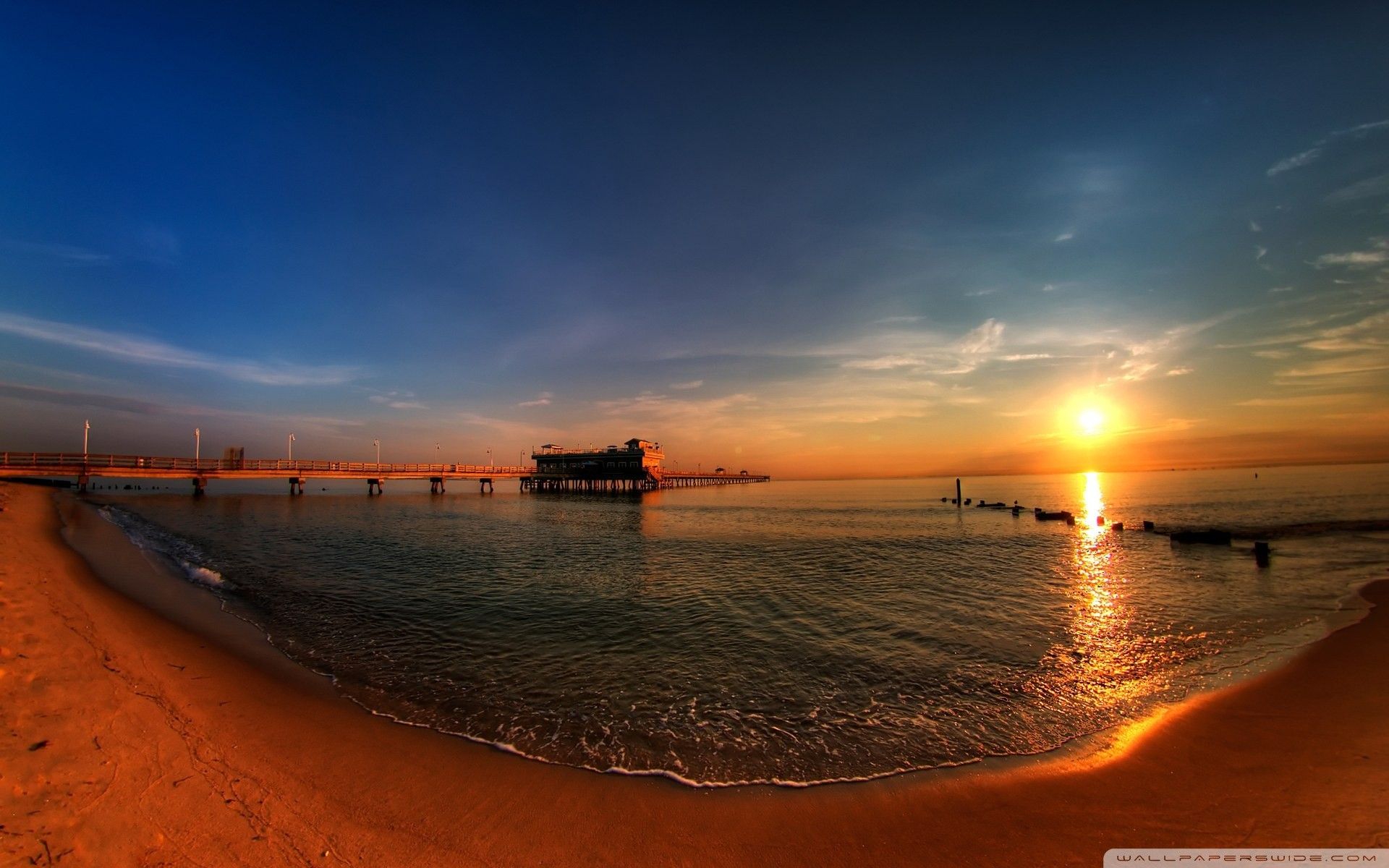 Palme tropicali spiaggia tramonto, 1920x1080 Full HD 1080p, Desktop