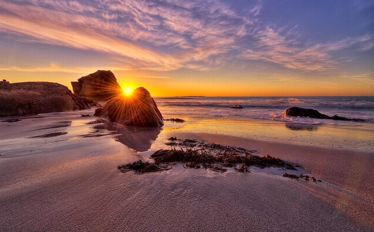 Tramonto sulla spiaggia arancione, 1920x1280 Full HD+ WUXGA, Desktop