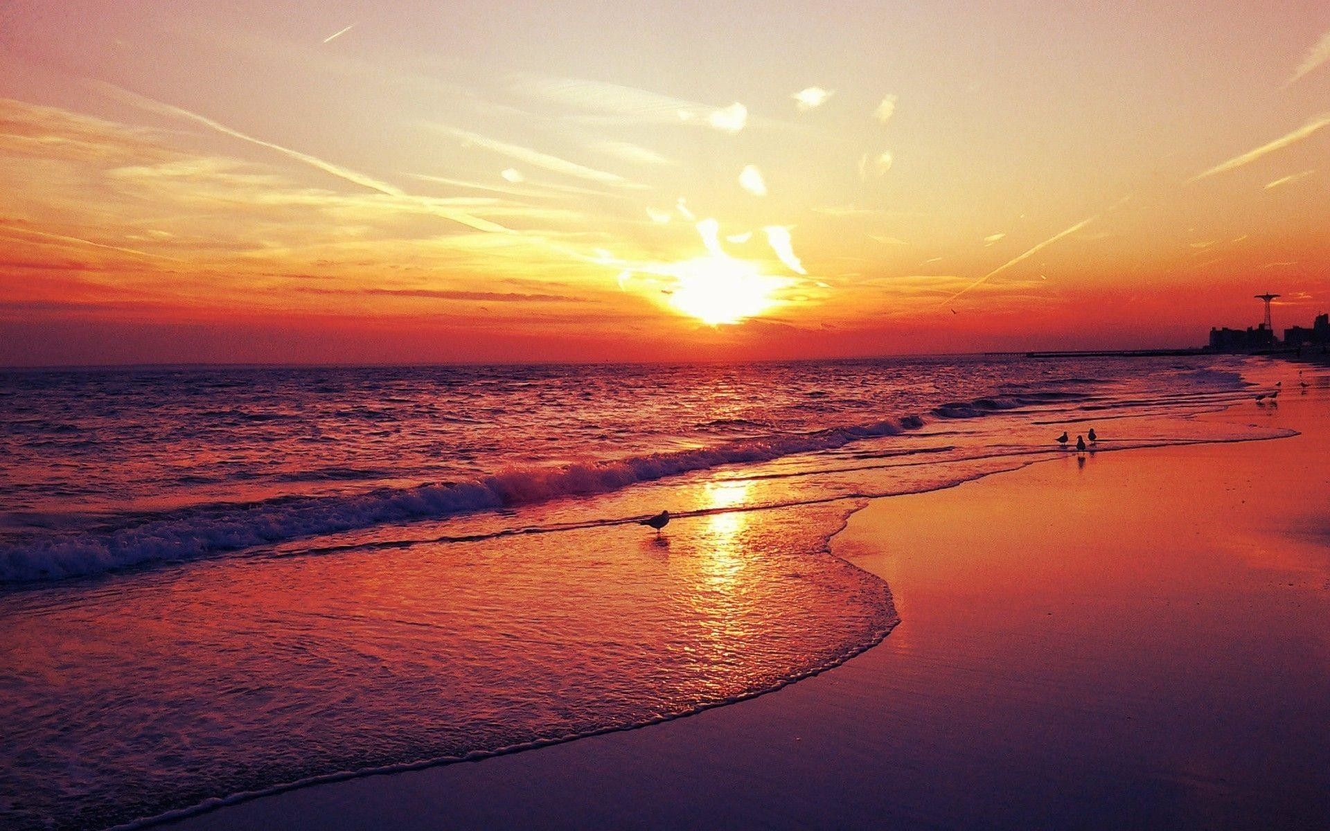Alba su spiaggia con rocce, 2560x1600 WQXGA, Desktop