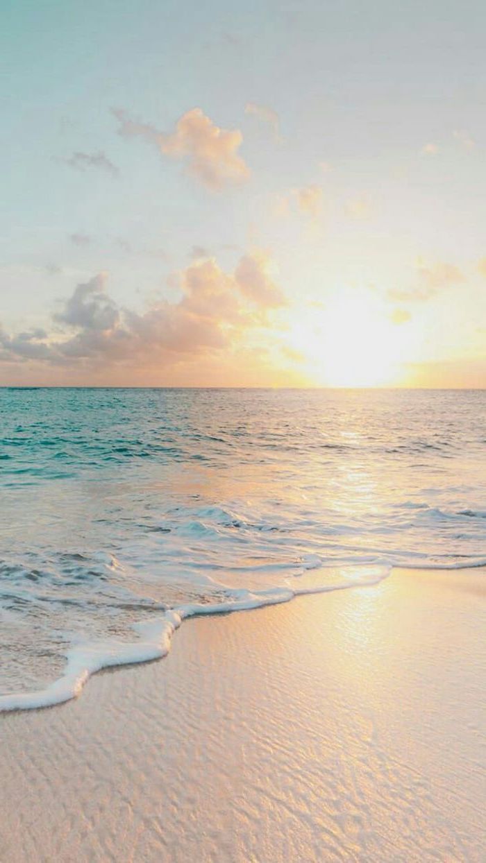 Spiaggia tramonto onde mare, 700x1244 Verticale, Mobile